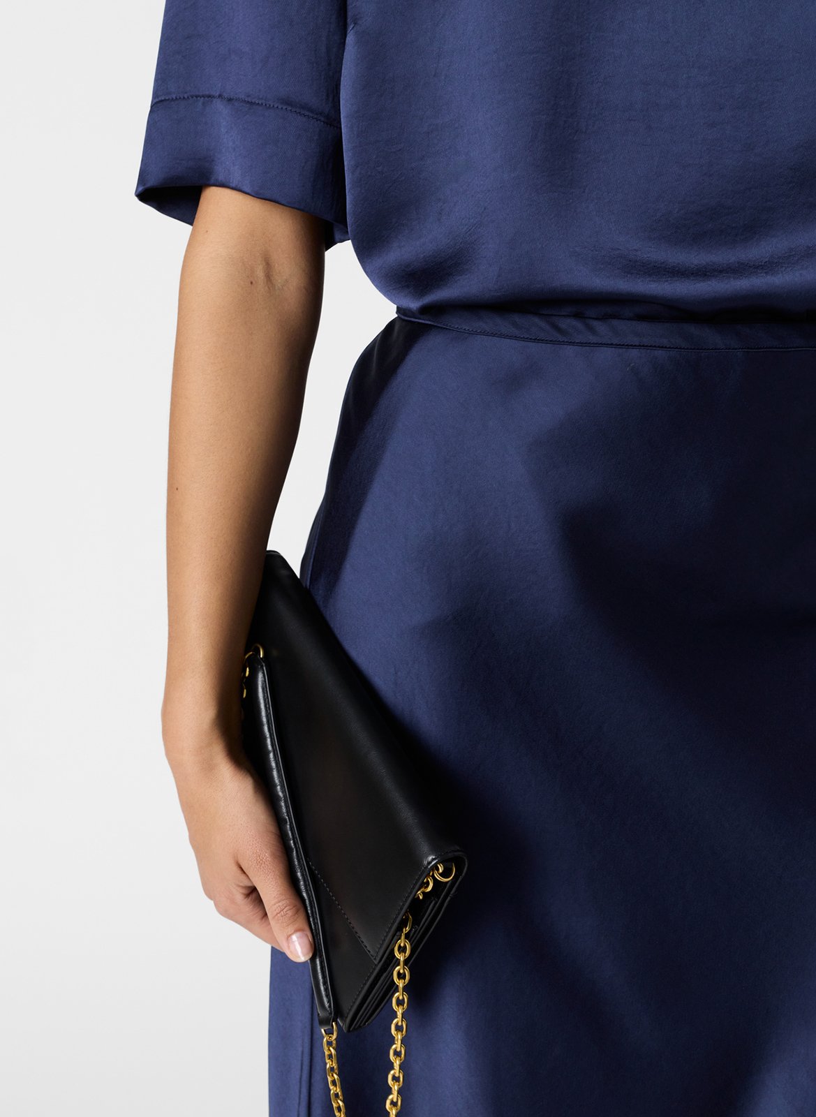 Jupe midi satinée GERARD DAREL Bleu