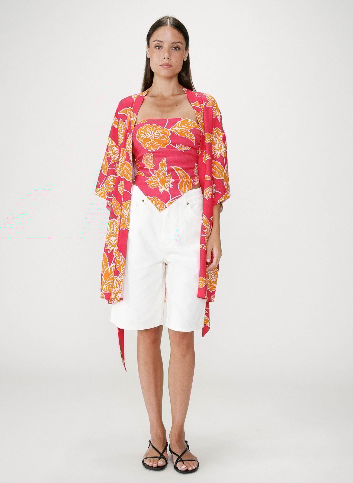 Kimono impimé GRACE ET MILA Rose