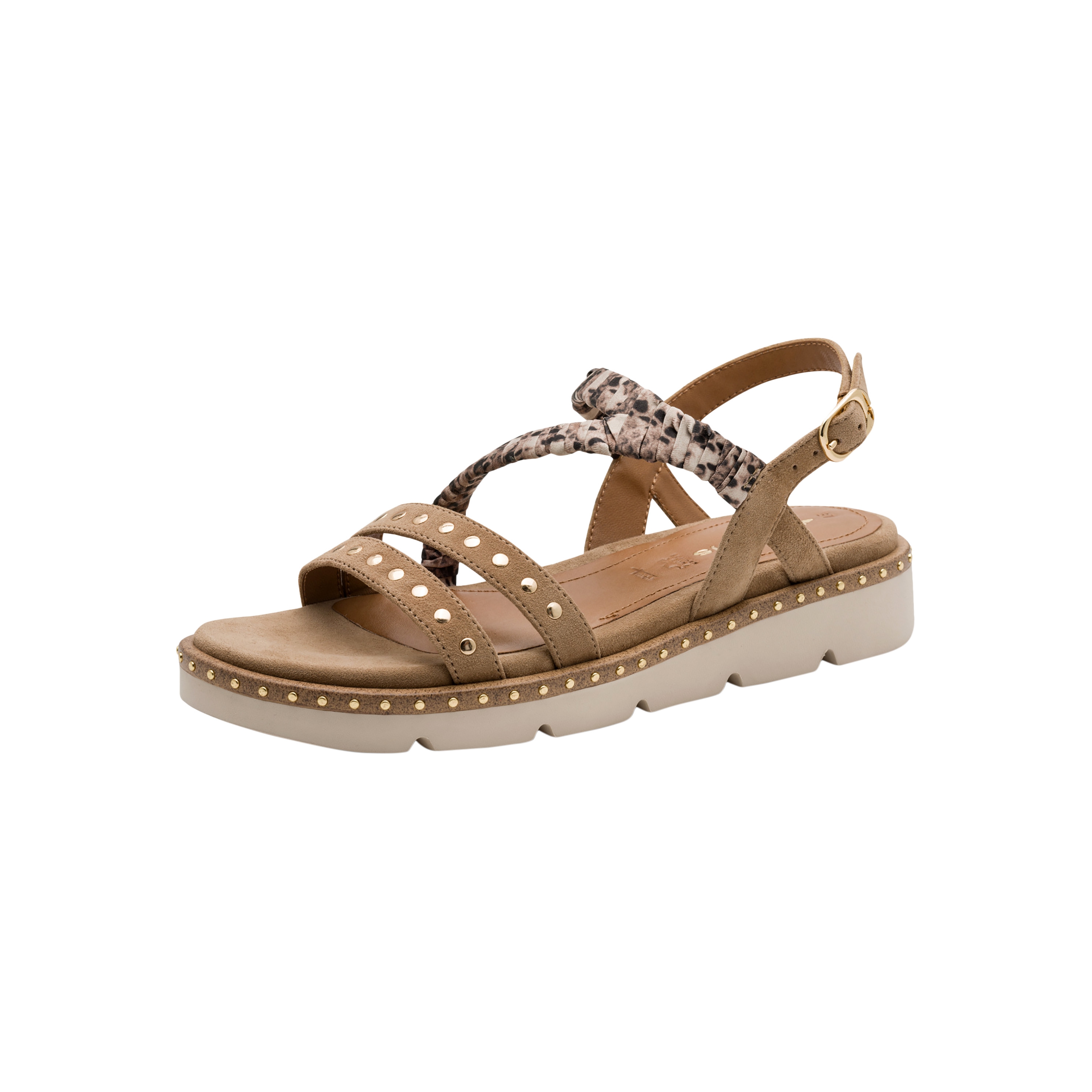 Wedge leather sandals TAMARIS Beige