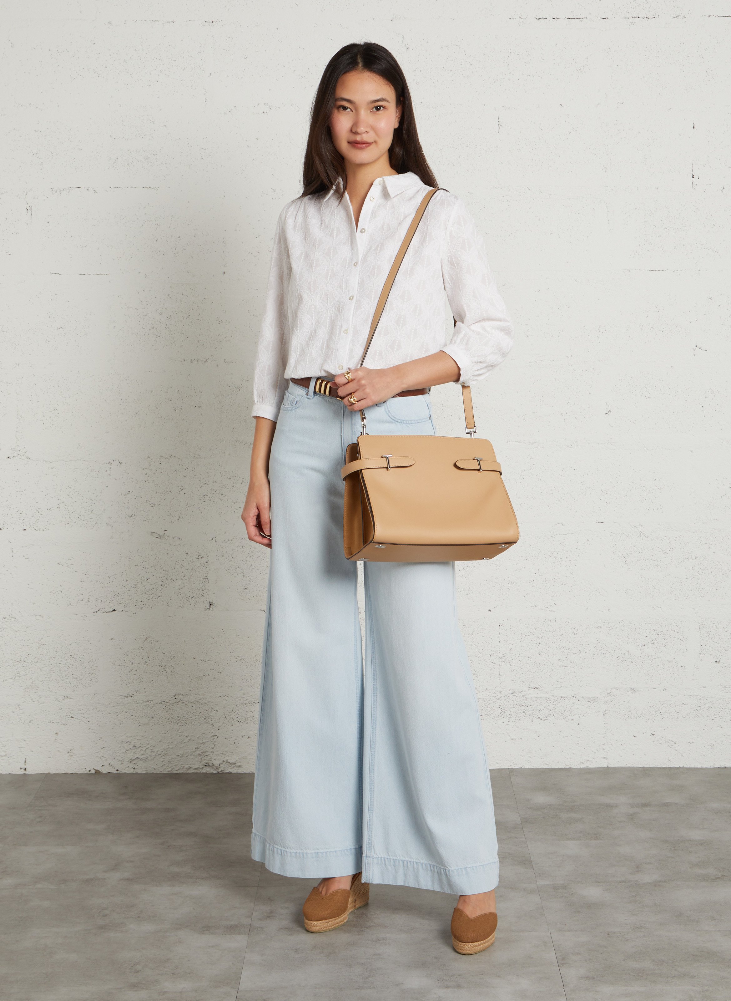 Sac porté épaule en cuir LE TANNEUR Beige