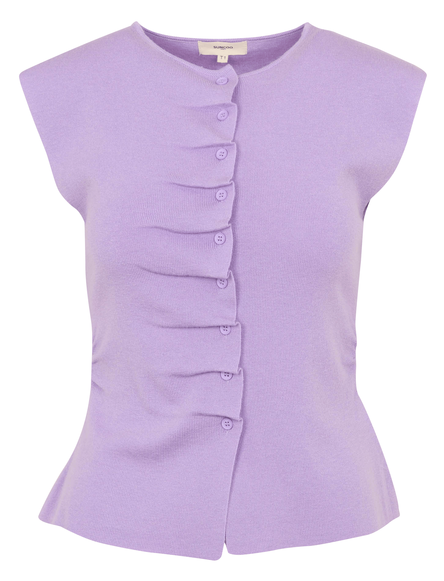 Fitted round neck vest SUNCOO Purple