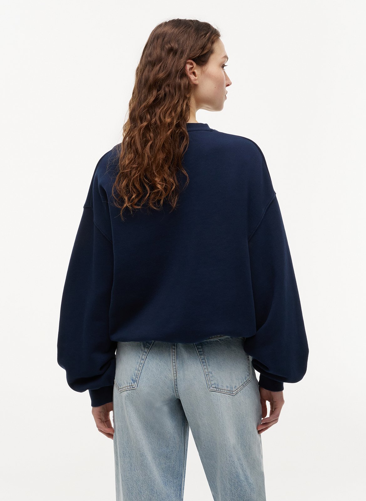 Weiter Rundhalsausschnitt mit großem bedrucktem Sweatshirt TOMMY HILFIGER Blau