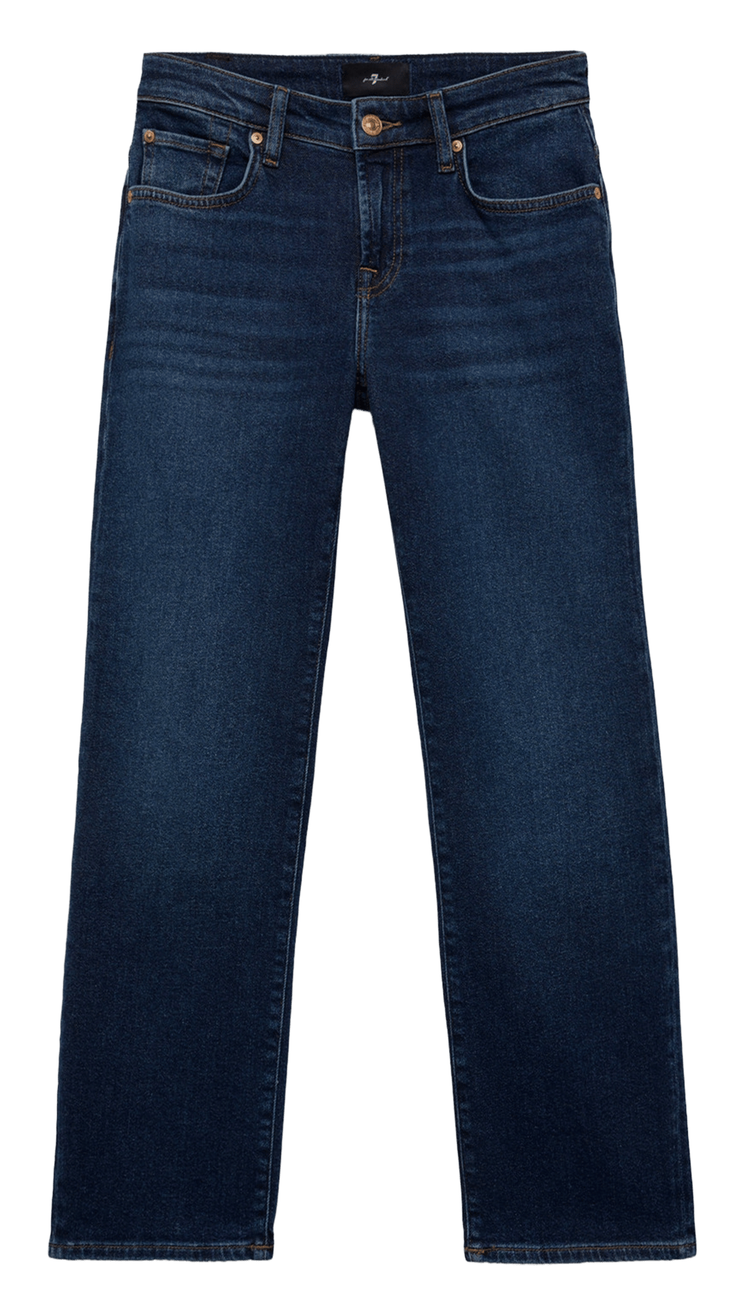 Jean droit en coton mélangé 7 FOR ALL MANKIND Bleu