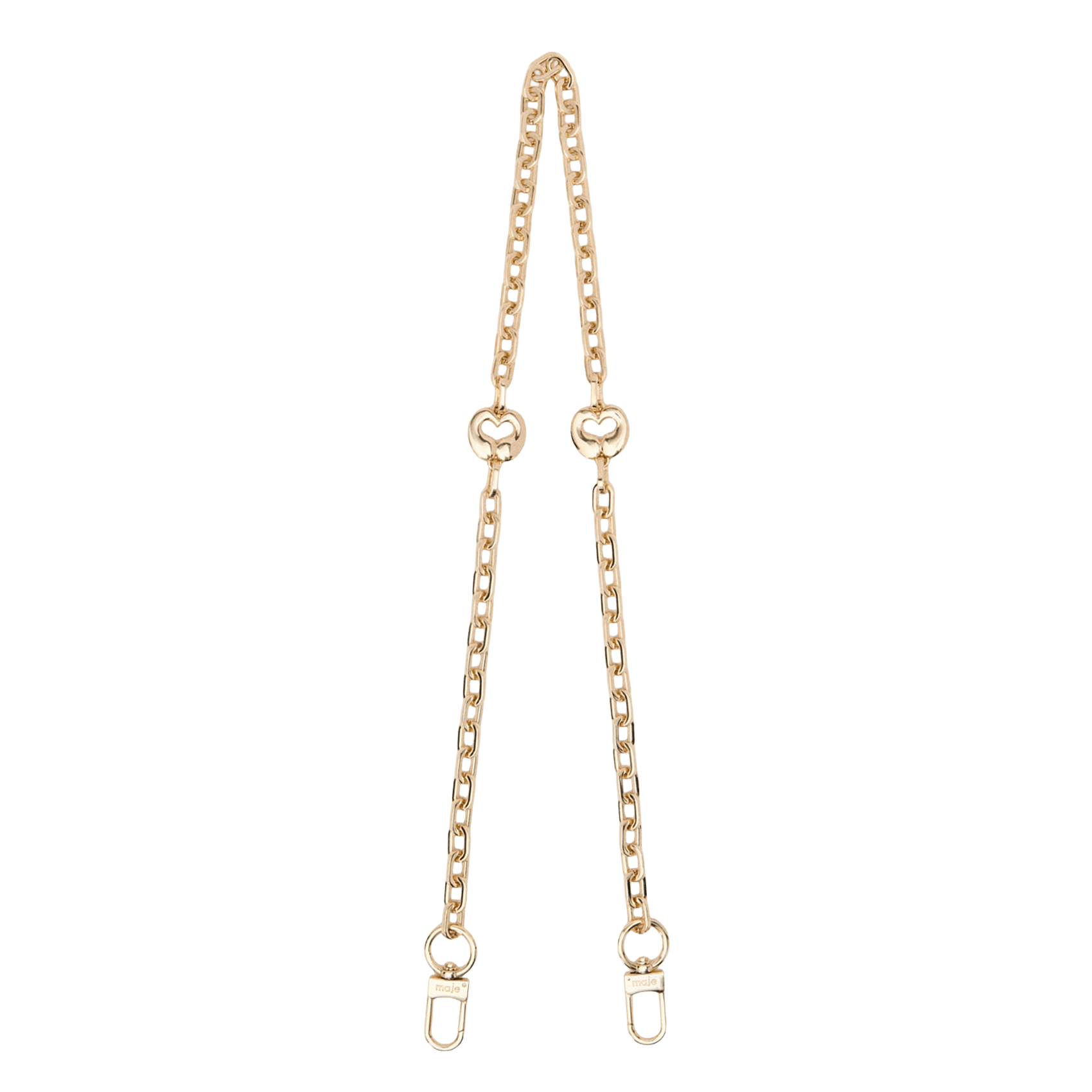 Leren schoudertas met ketting MAJE Goudkleurig