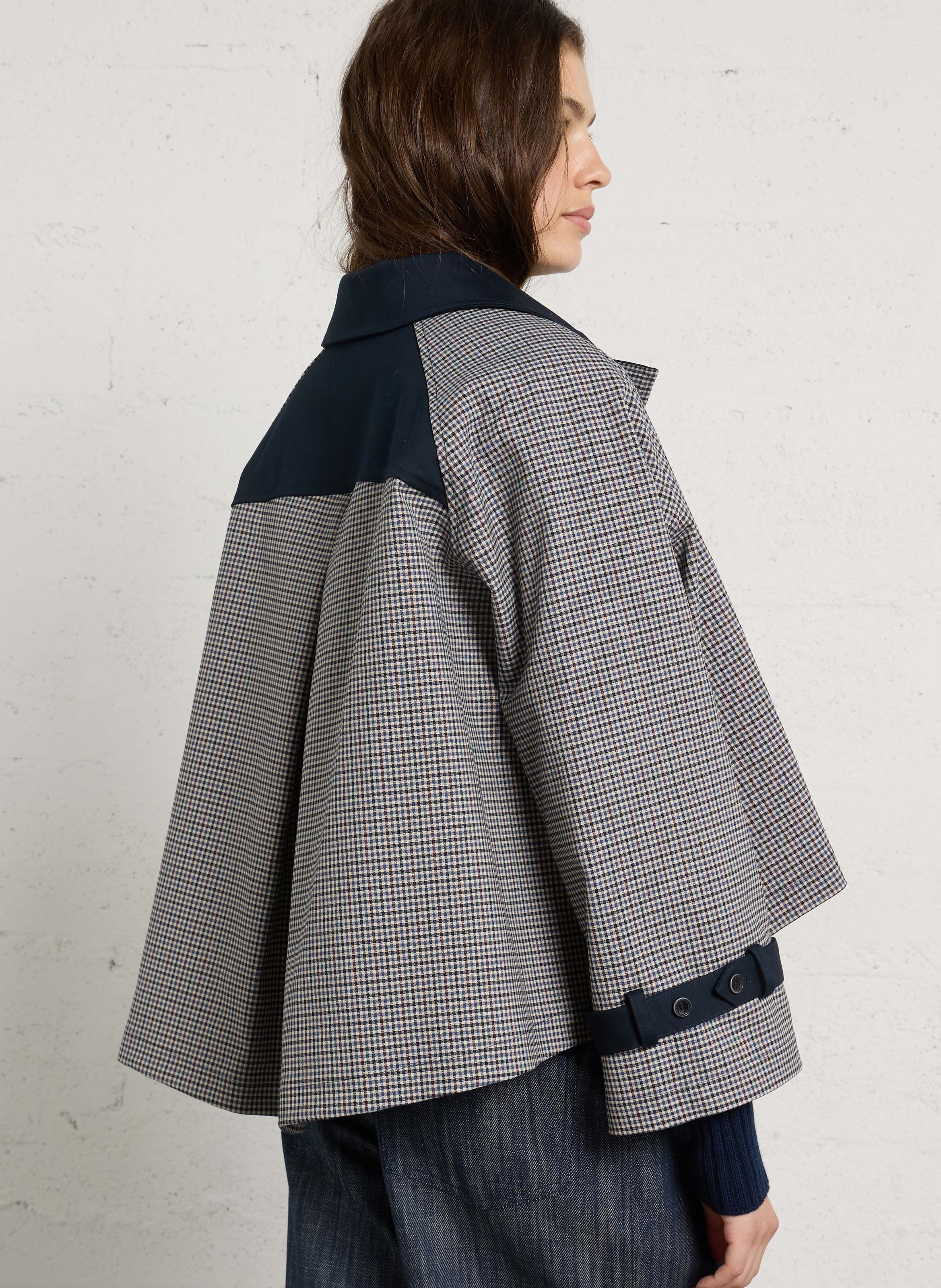 Short plaid trench coat IMPERIAL Beige