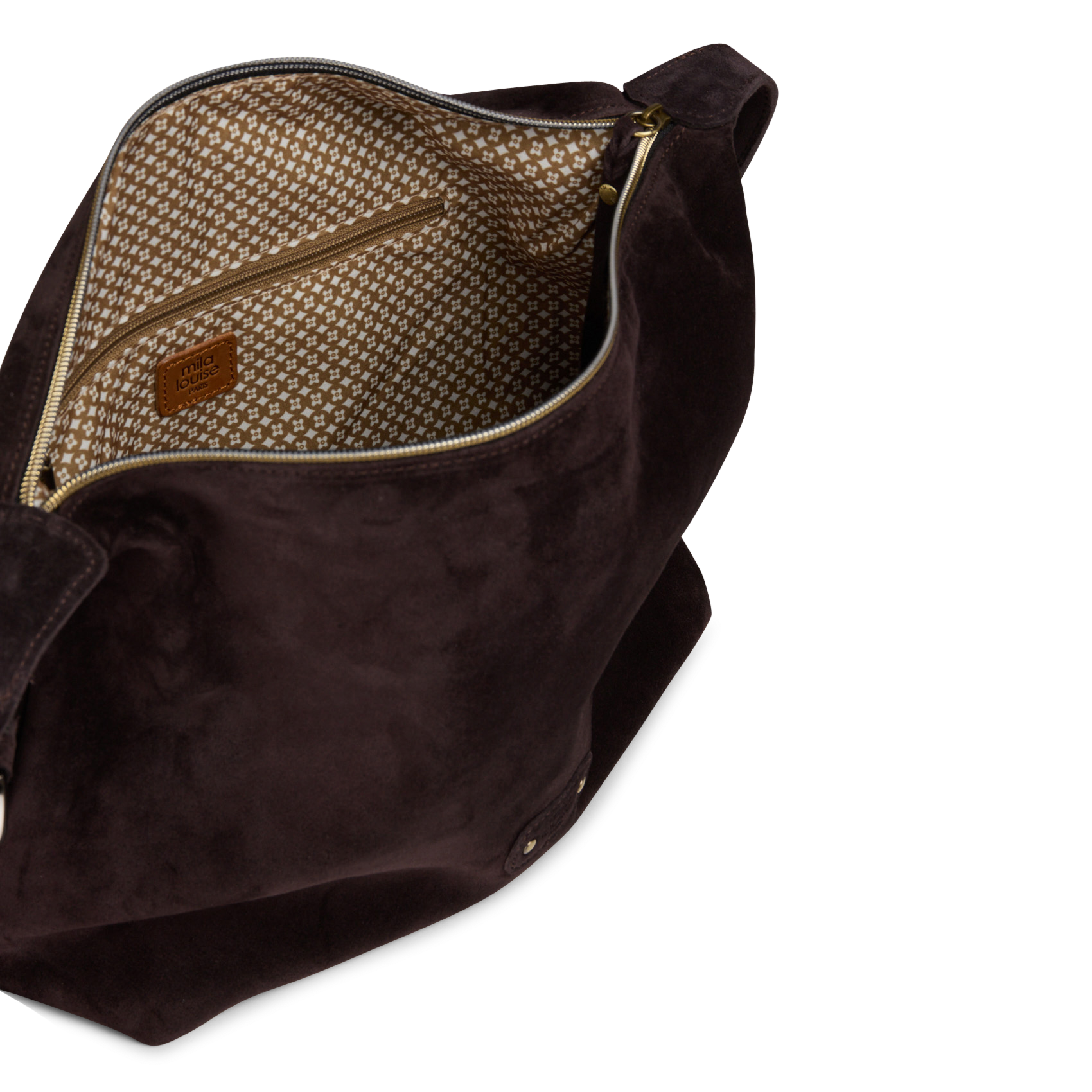 Schultertasche aus Leder MILA LOUISE Braun