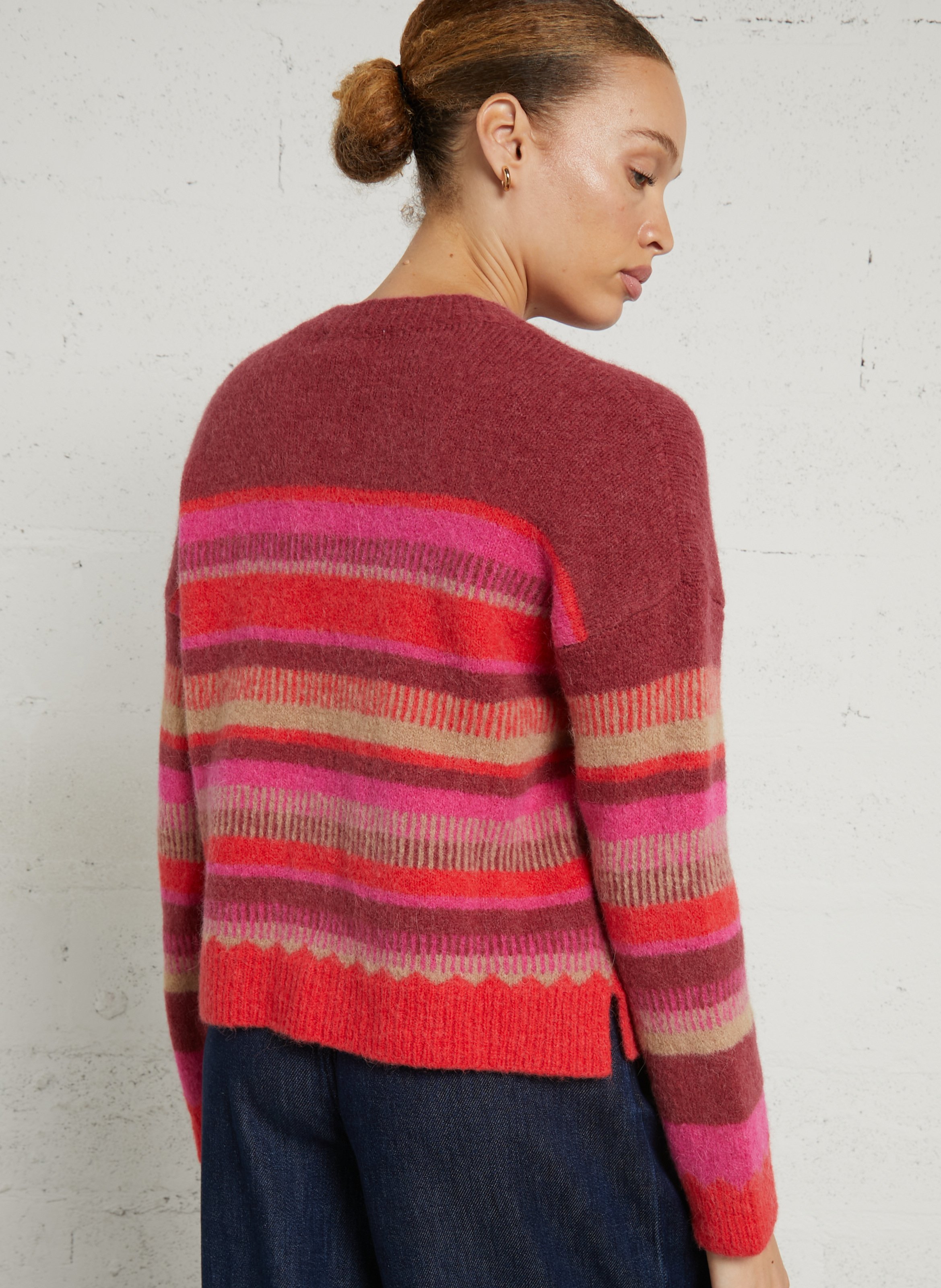 Loose-fit alpaca-blend round-neck sweater MAISON ANJE Plums