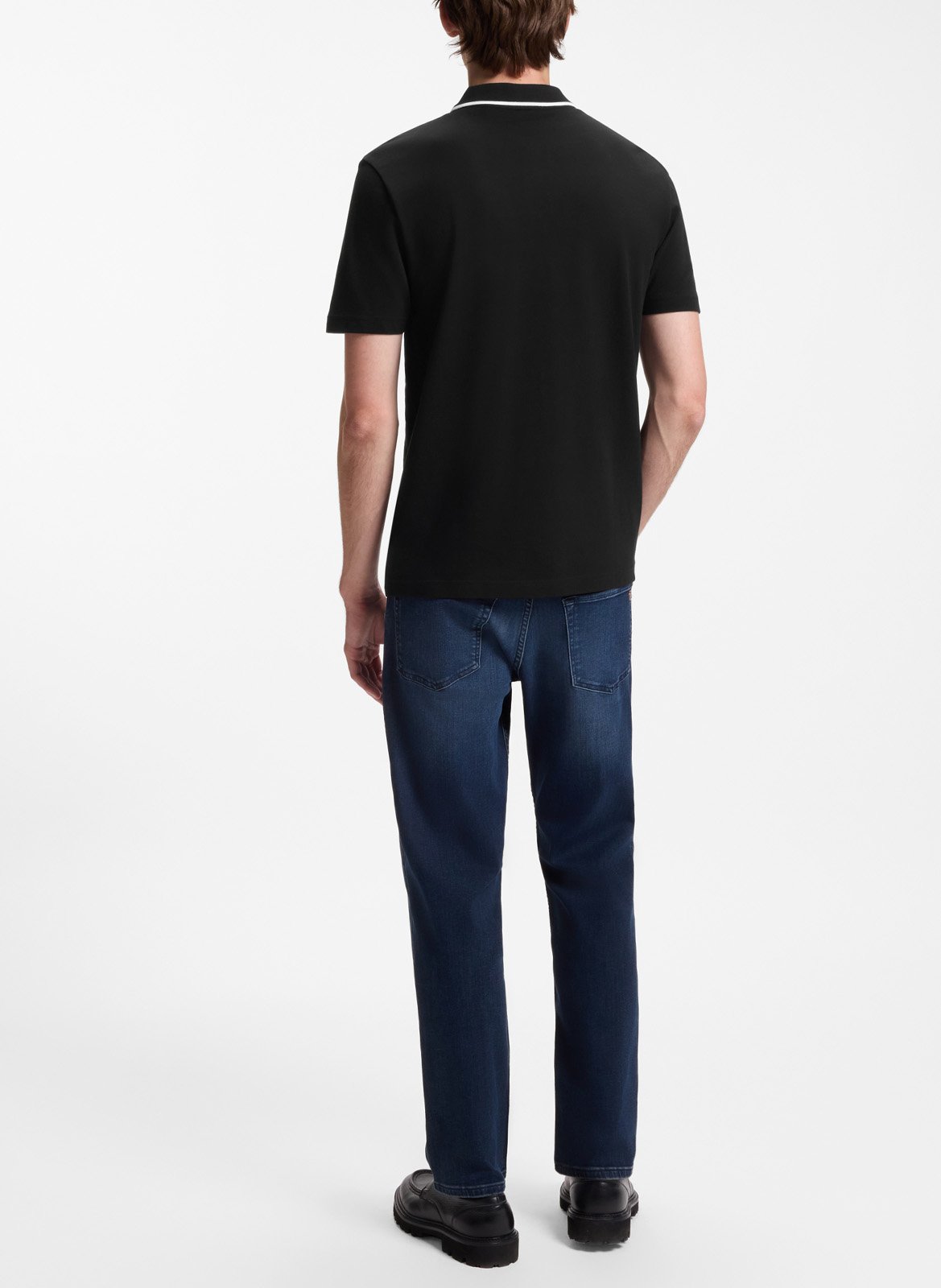 Straight cotton polo shirt BOSS Black
