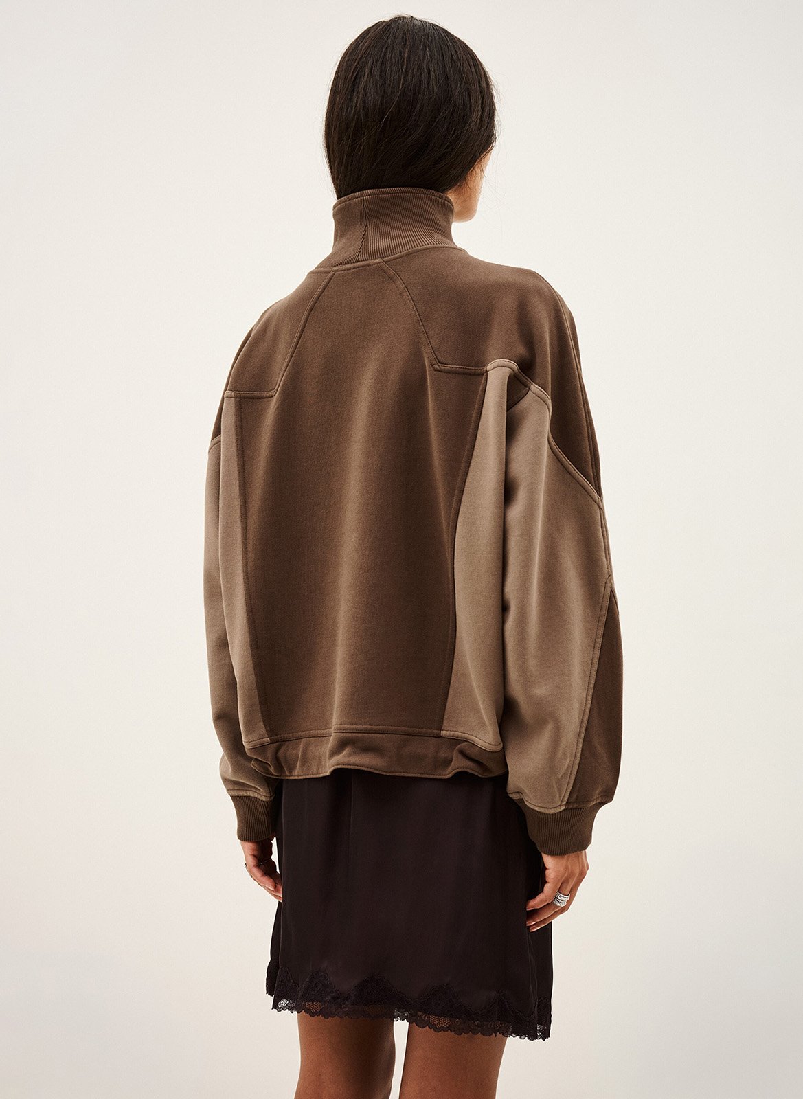 Loose-fit high-neck buttoned sweater BA&SH Brown