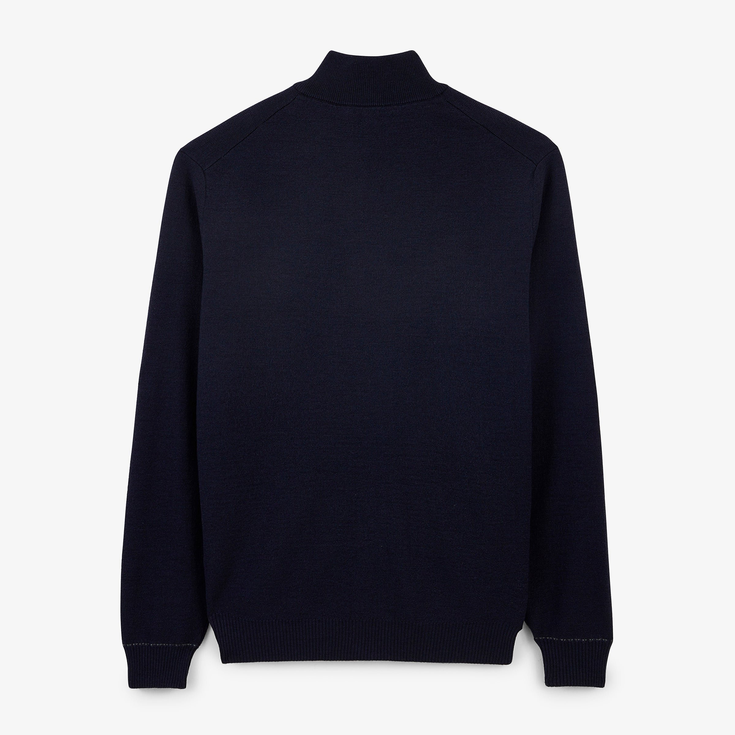 Malone navy blue wool knit zip-up cardigan SERGE BLANCO Blue