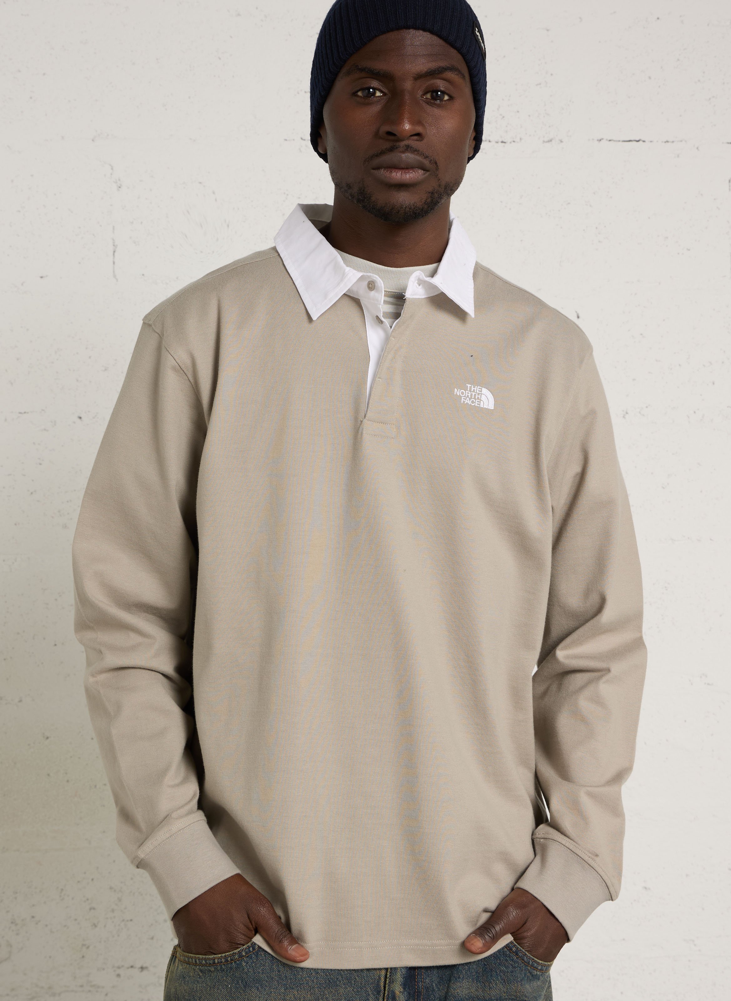 Polo droit en coton THE NORTH FACE Gris
