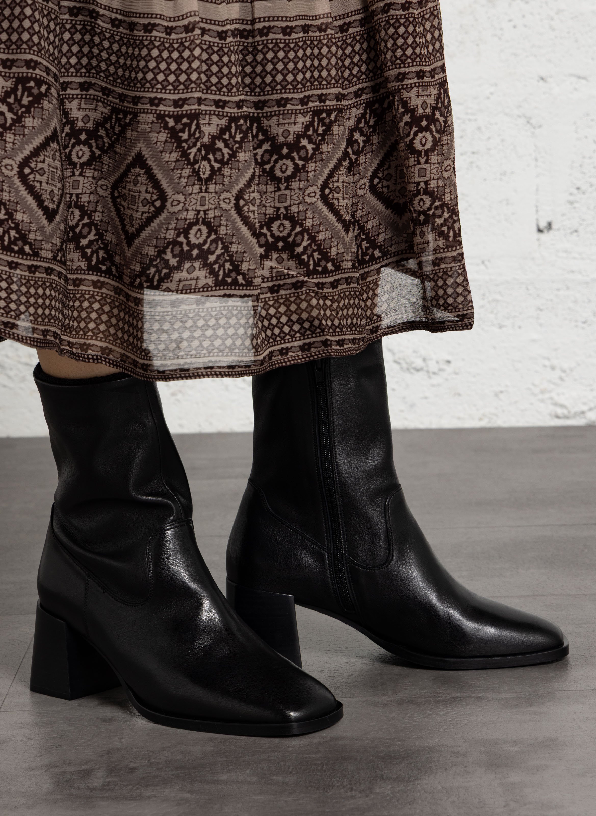 Leather mid-calf boots MELLOW YELLOW Black