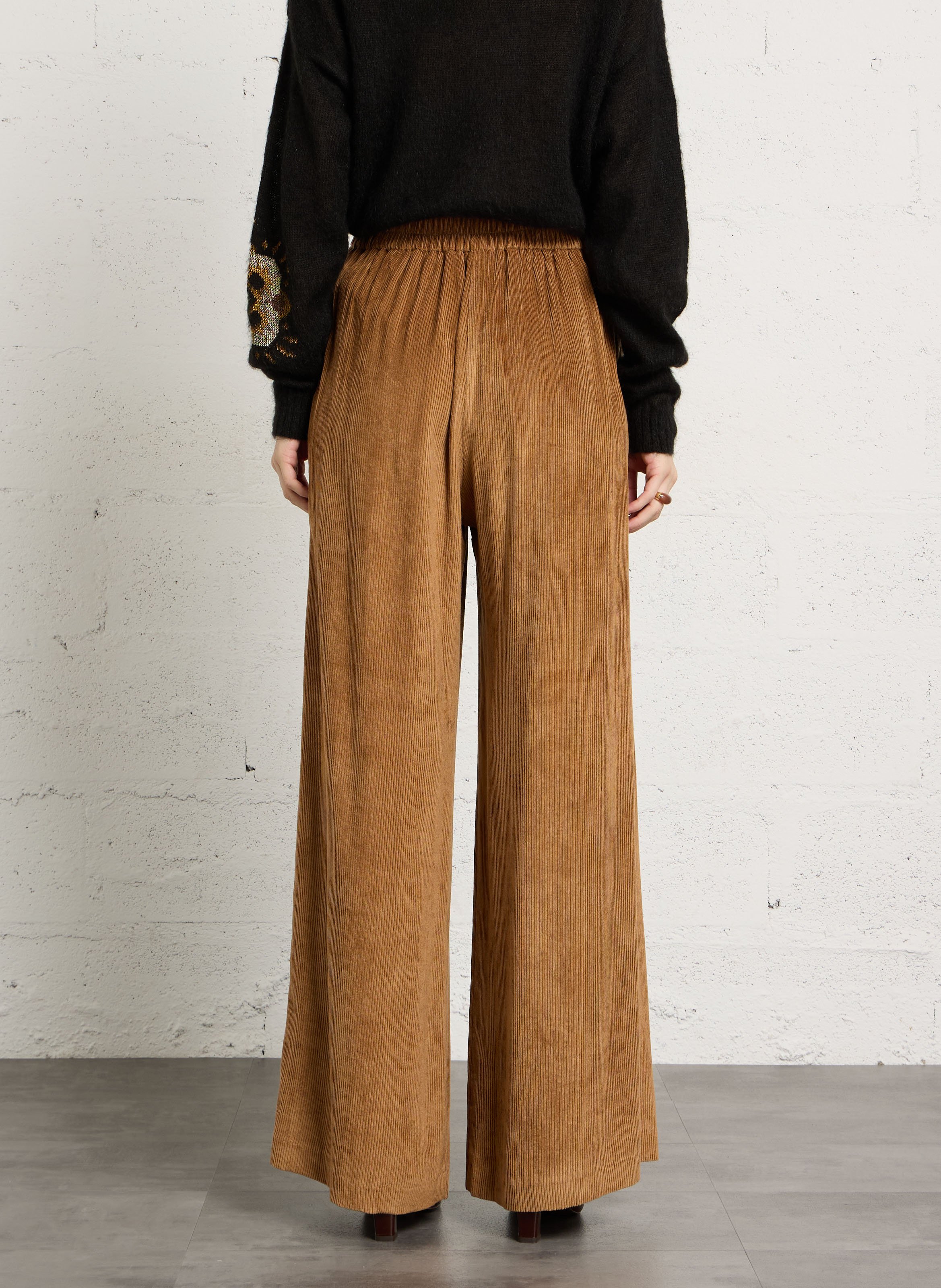 Wide-leg corduroy pants MOMONI Brown