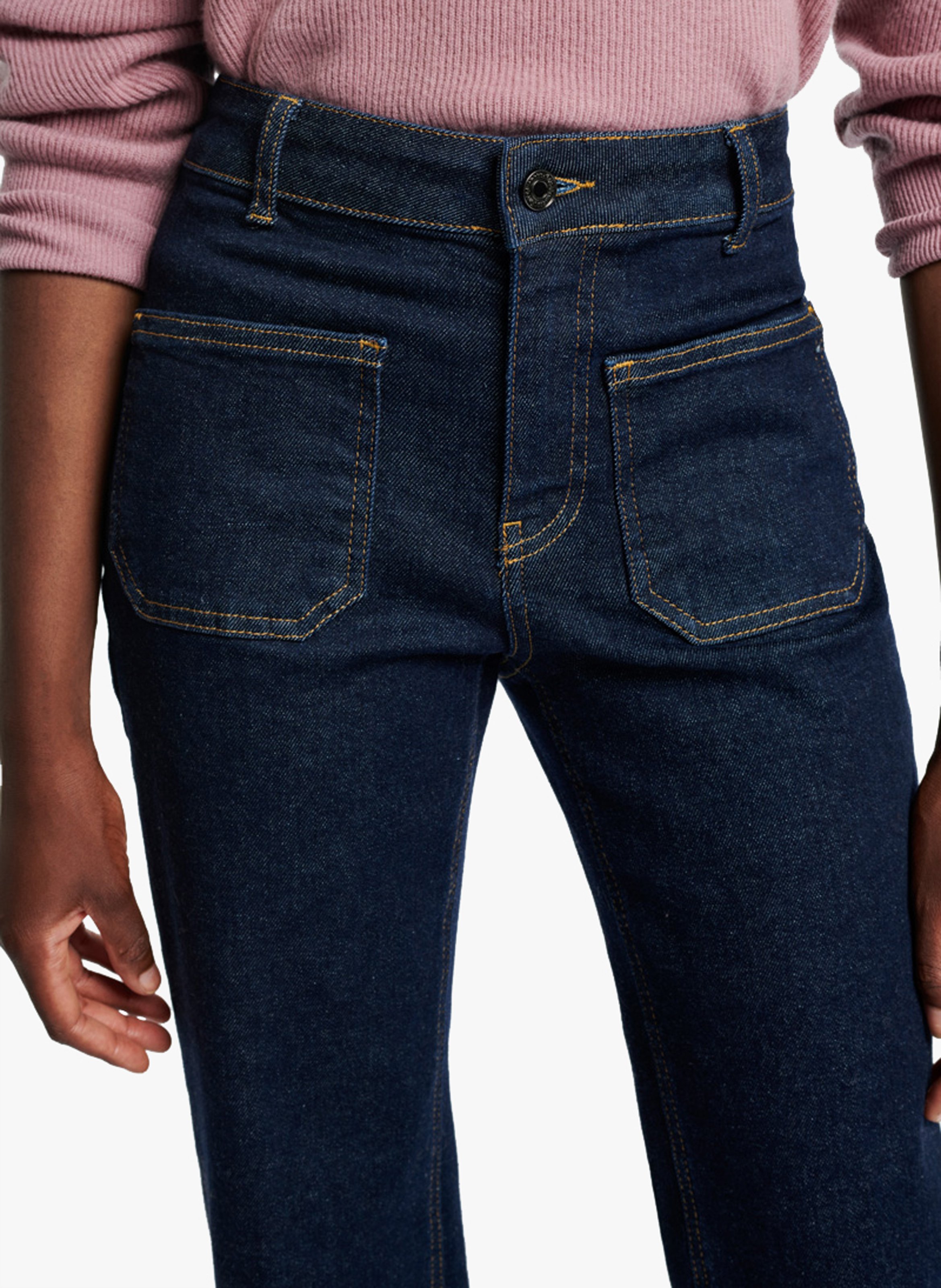 High-rise flared cotton-blend jeans VANESSA BRUNO Blue