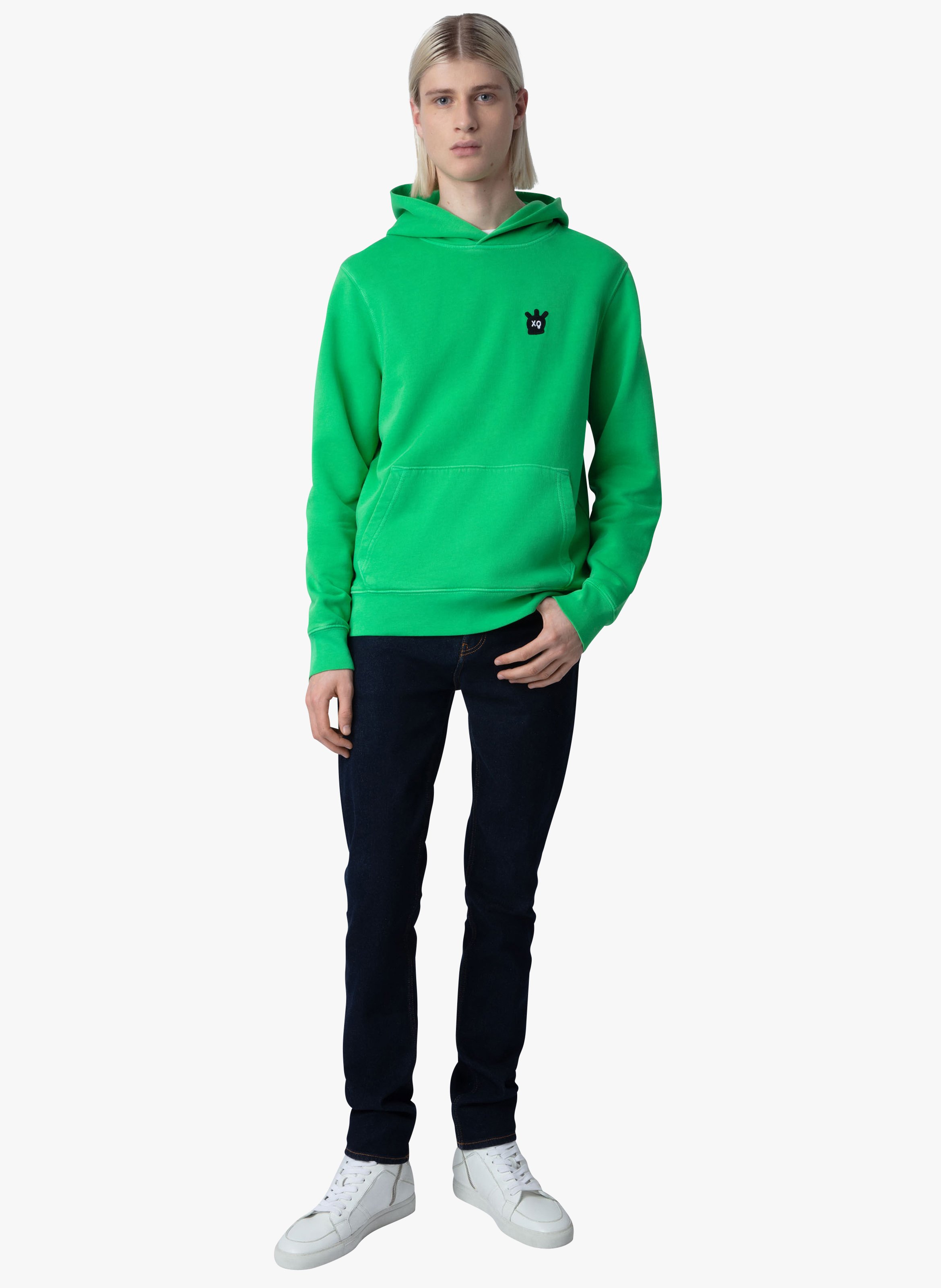 Sweat capuche en coton Vert