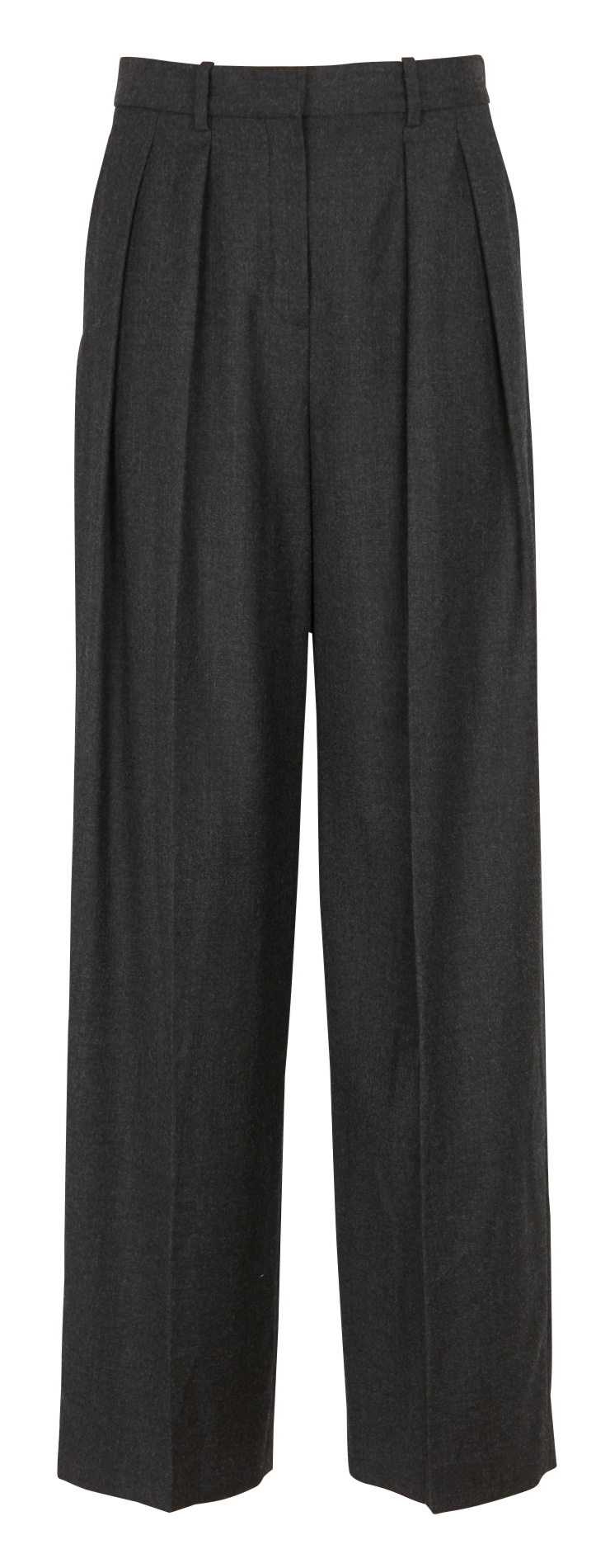 Wijde wollen bandplooibroek THEORY Grijs