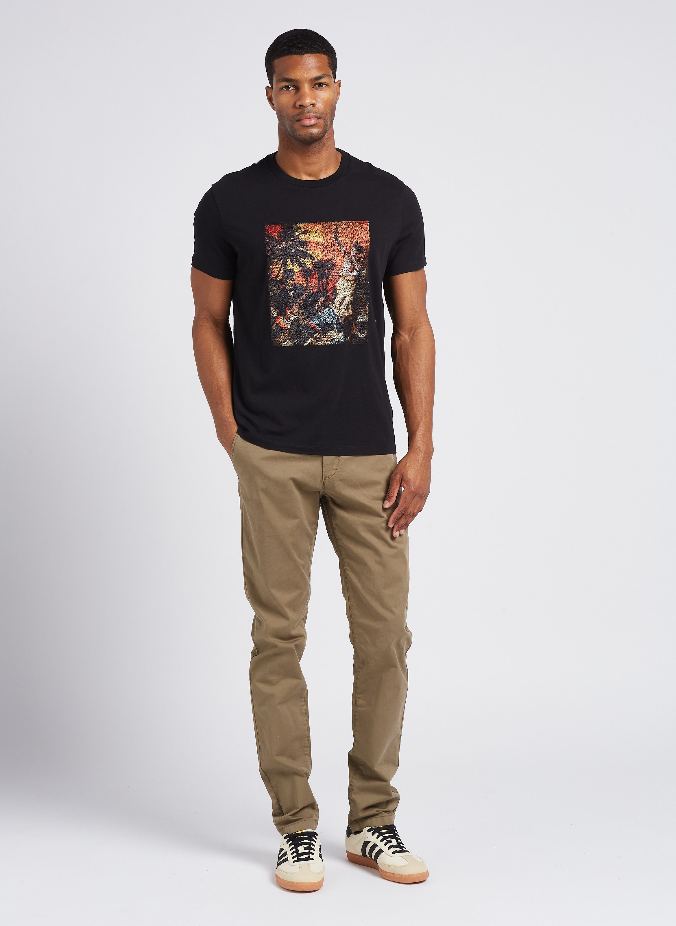 Slim-fit chino | katoenblend IKKS Kaki