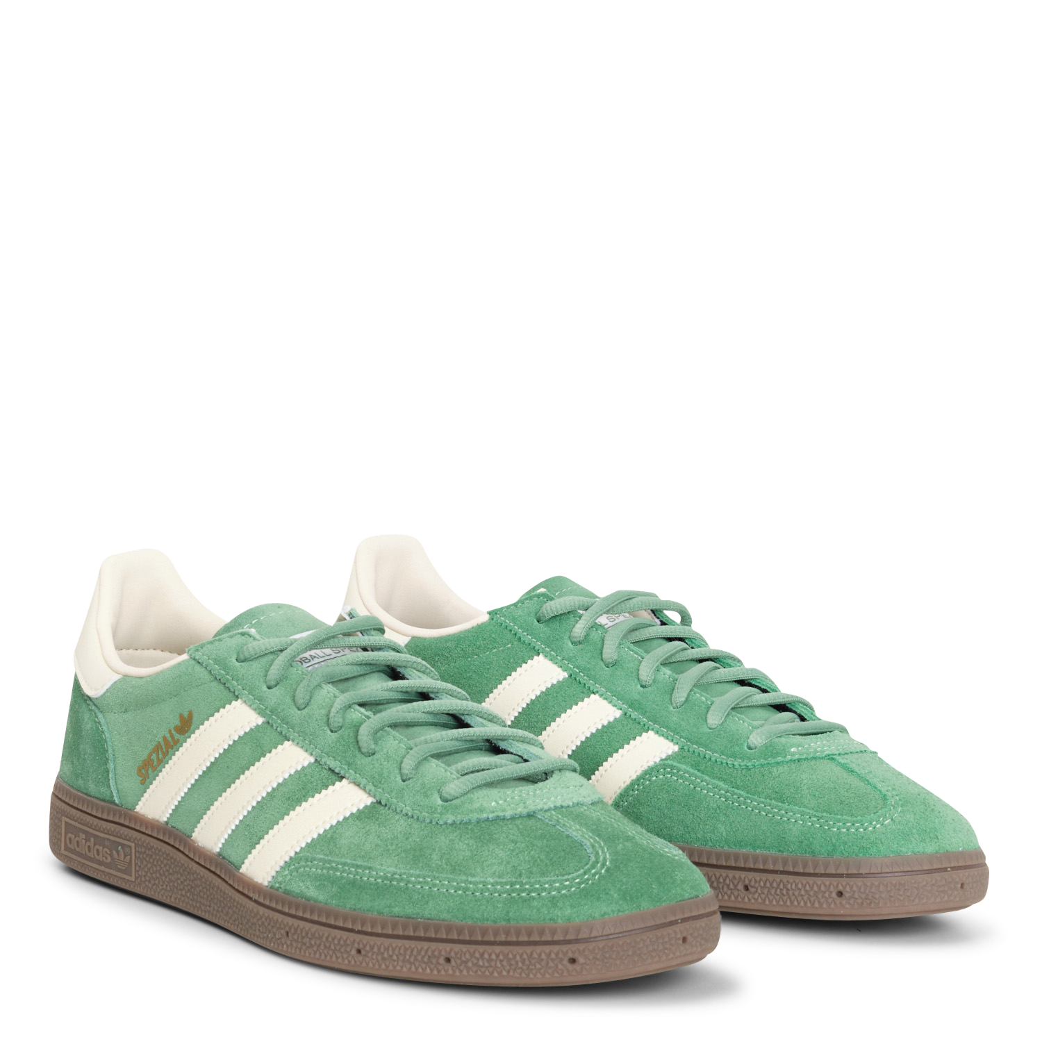 Low-top lace-up leather trainers ADIDAS Green
