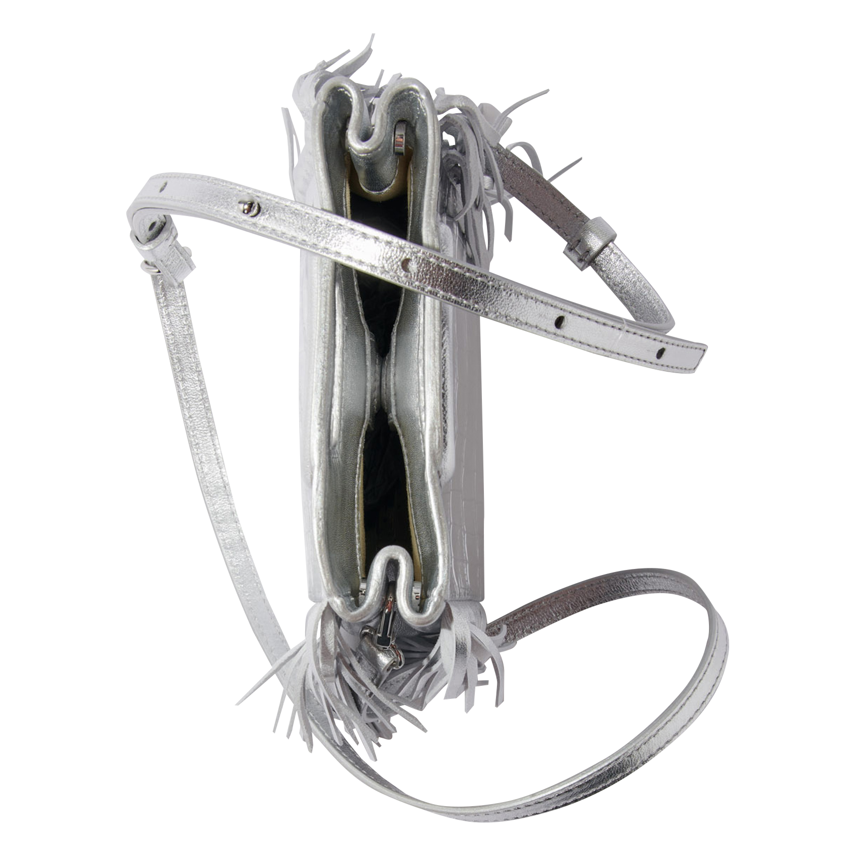 Sac bandoulière métallisé MAJE Argent