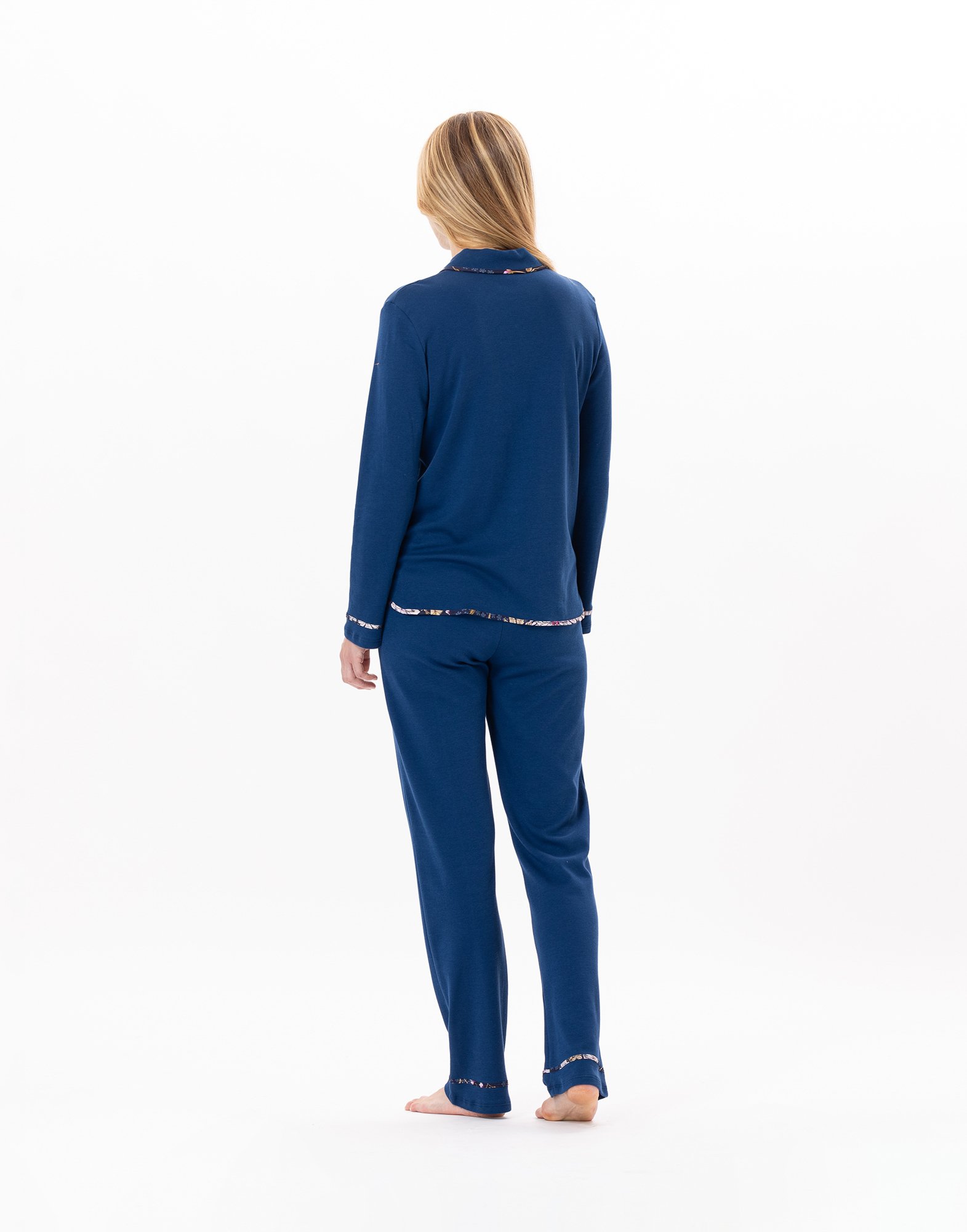 Buttoned cotton pajamas LE CHAT Blue