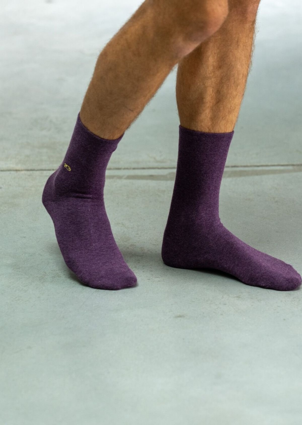 Solid combed cotton socks BILLYBELT Purple