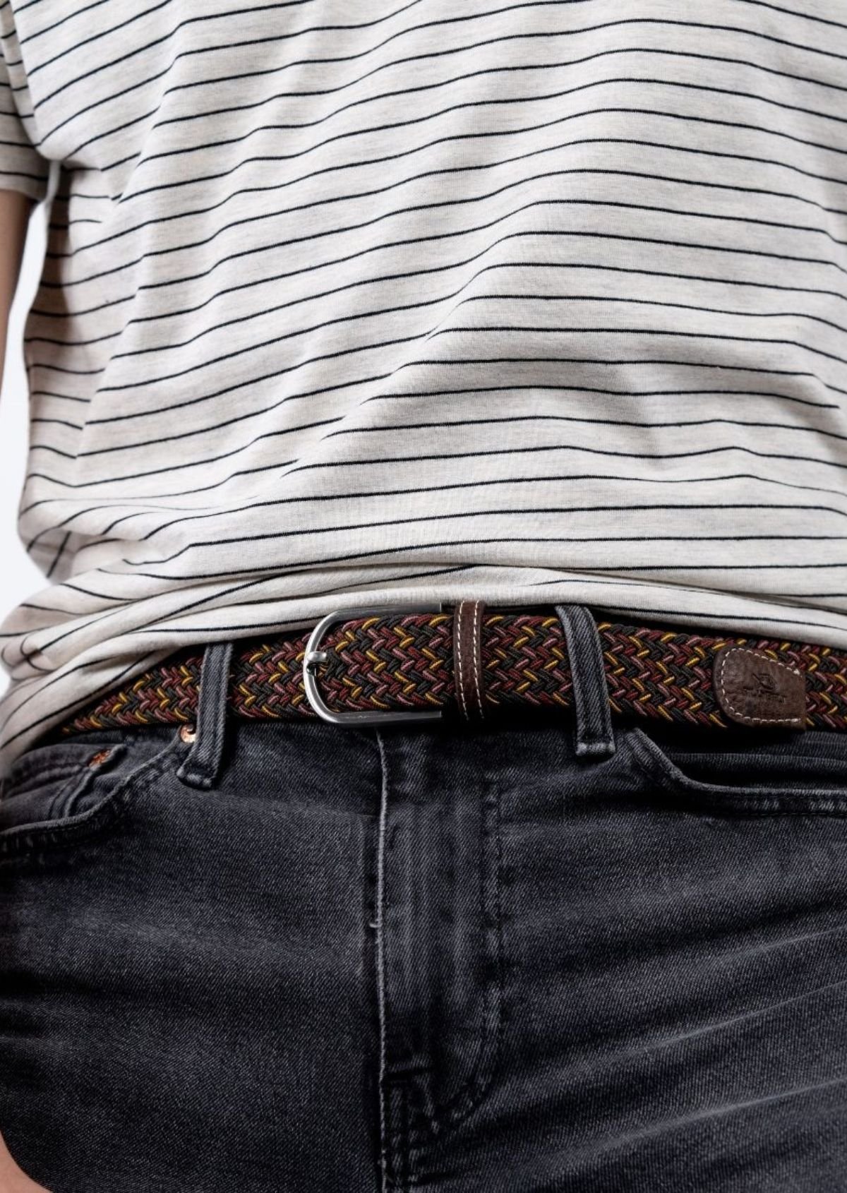 Multicolored braided elastic belt BILLYBELT Multicolored