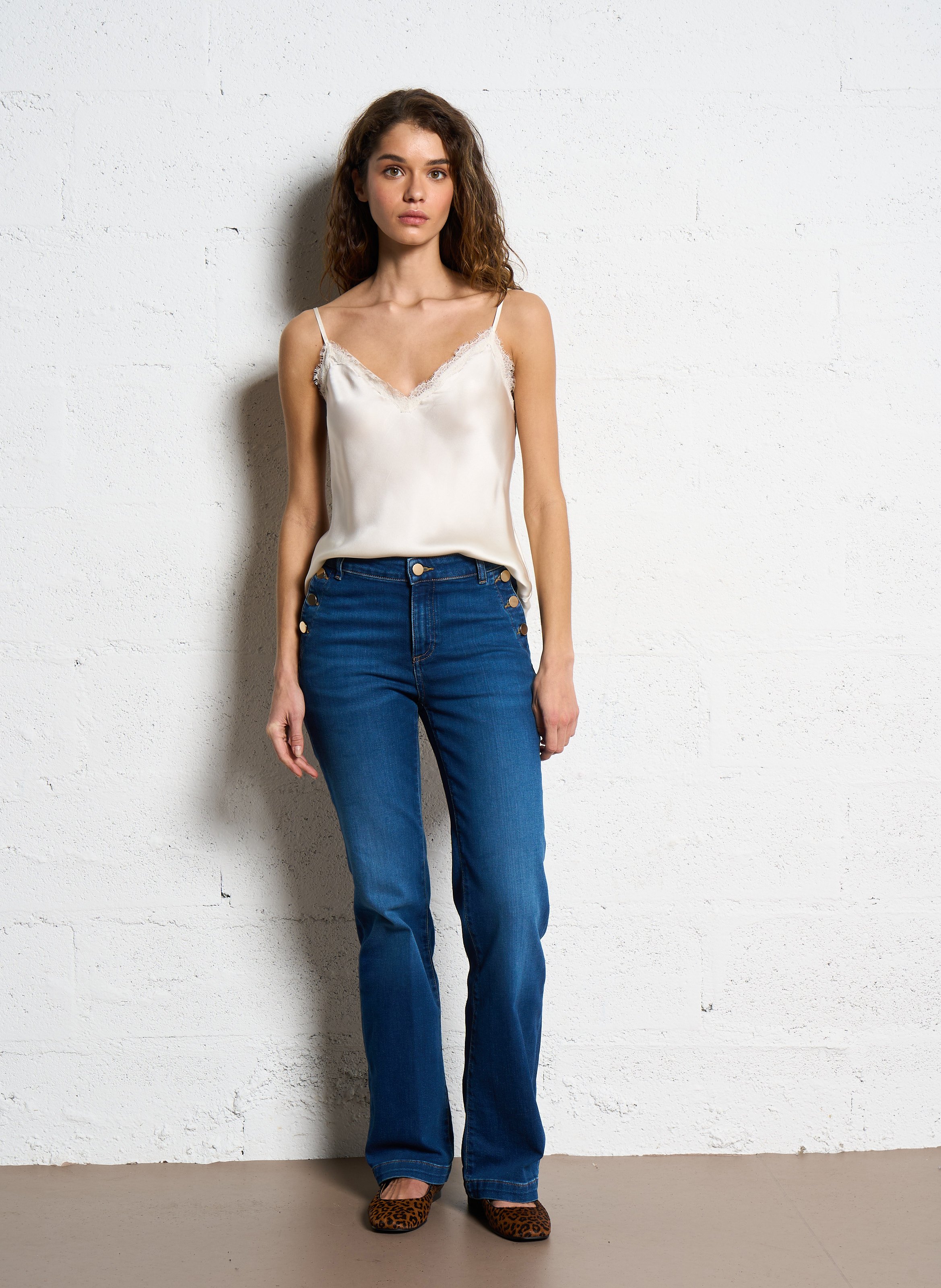 Silk lace camisole MAISON 123 White