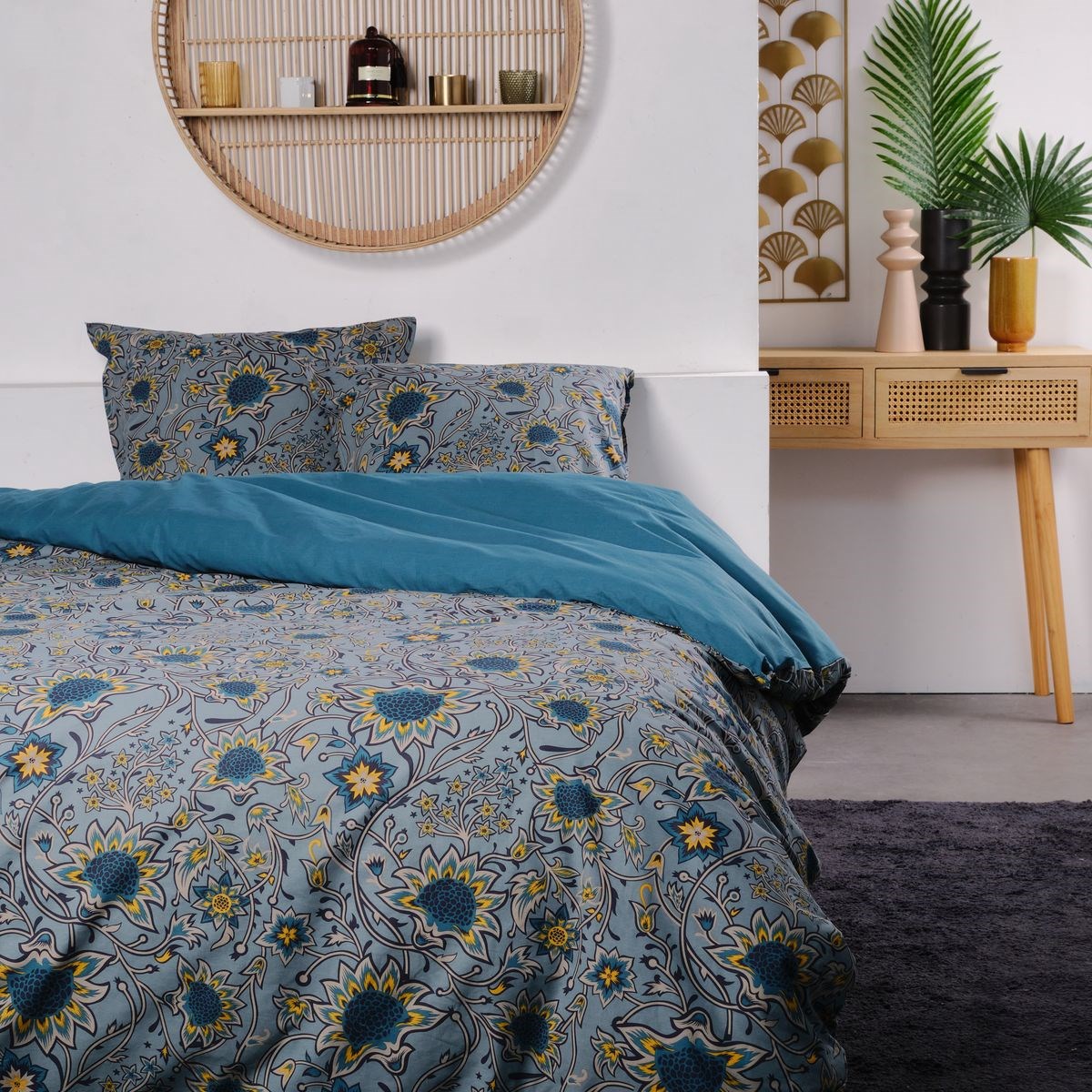 Cotton bedding set TODAY LINGE DE MAISON Blue