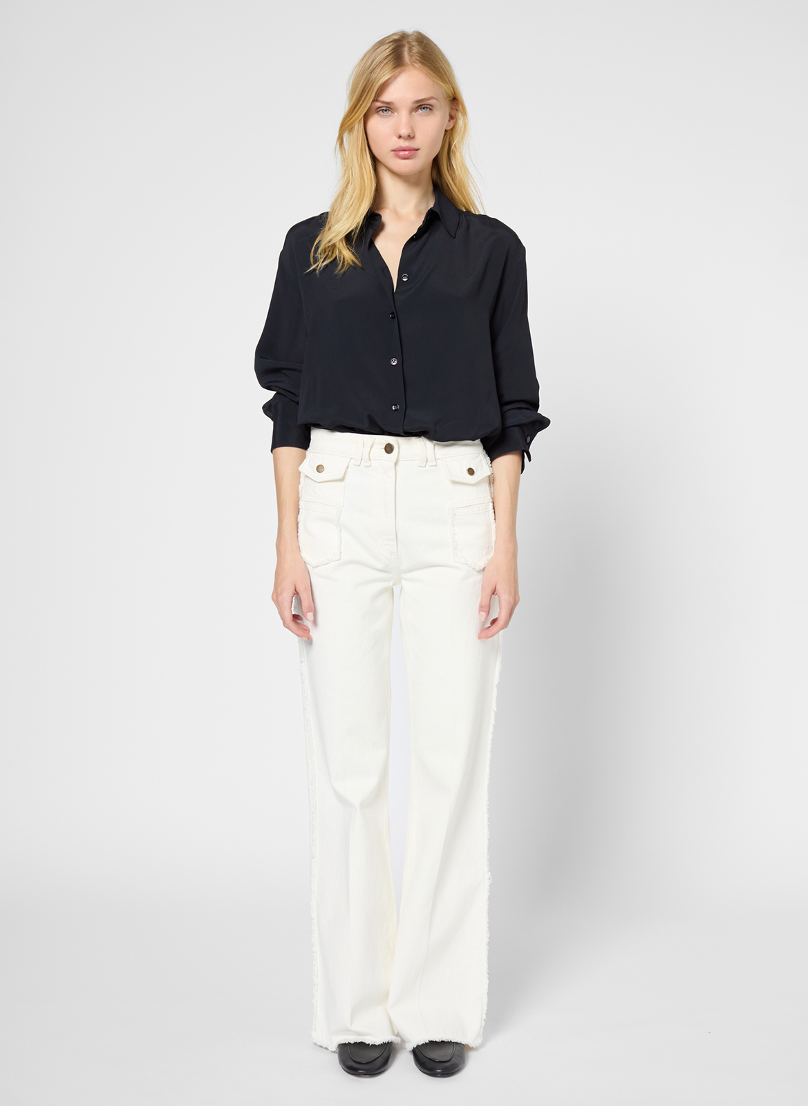 High-rise cotton bootcut jeans GERARD DAREL Beige