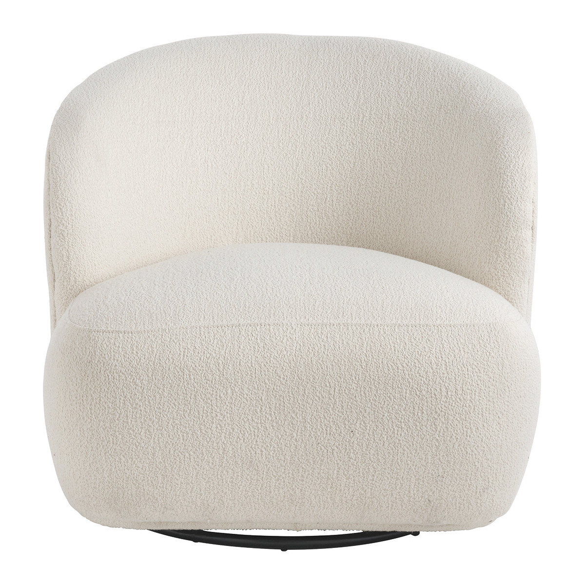 Swivel armchair in bouclé Lisette - cream BLANC D'IVOIRE Beige