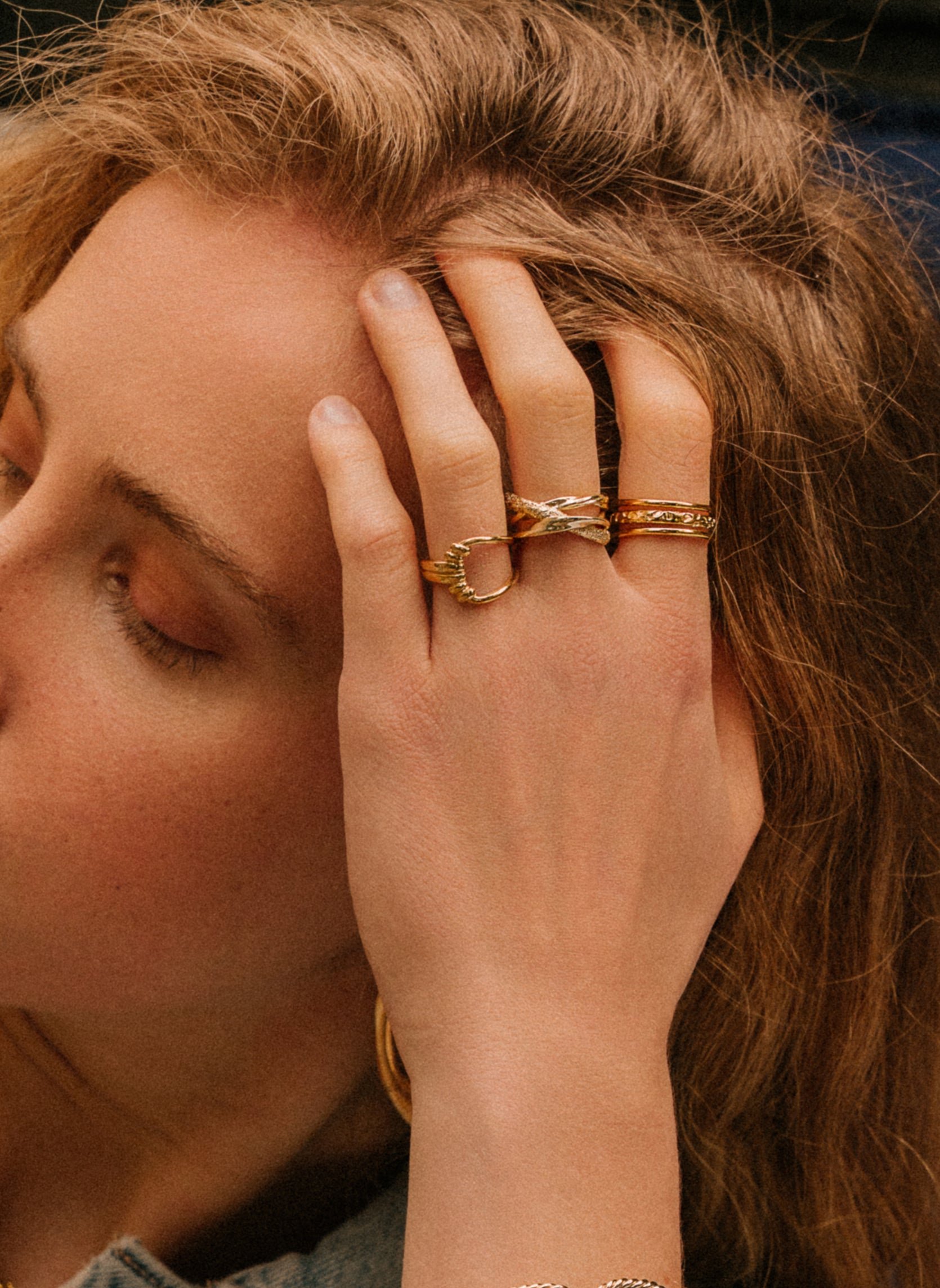 Wide agave ring AEC Paris Golden