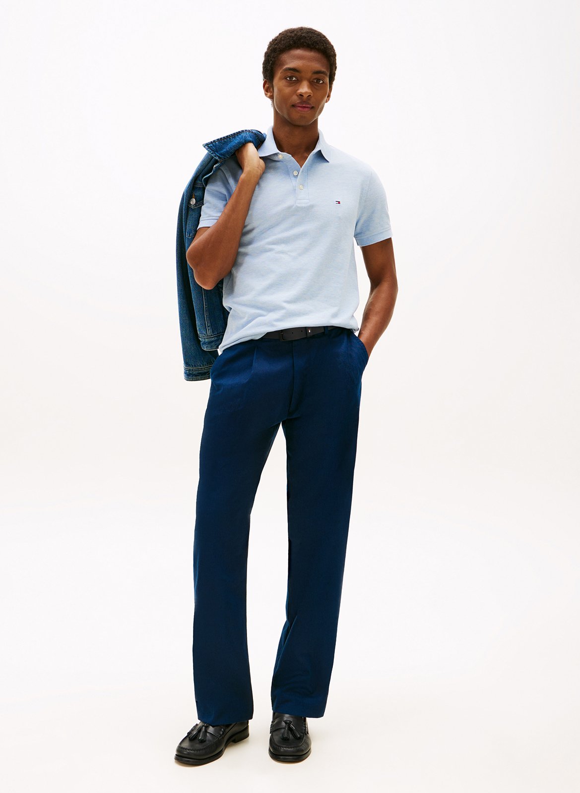 Polo slim-fit en coton bio TOMMY HILFIGER Bleu