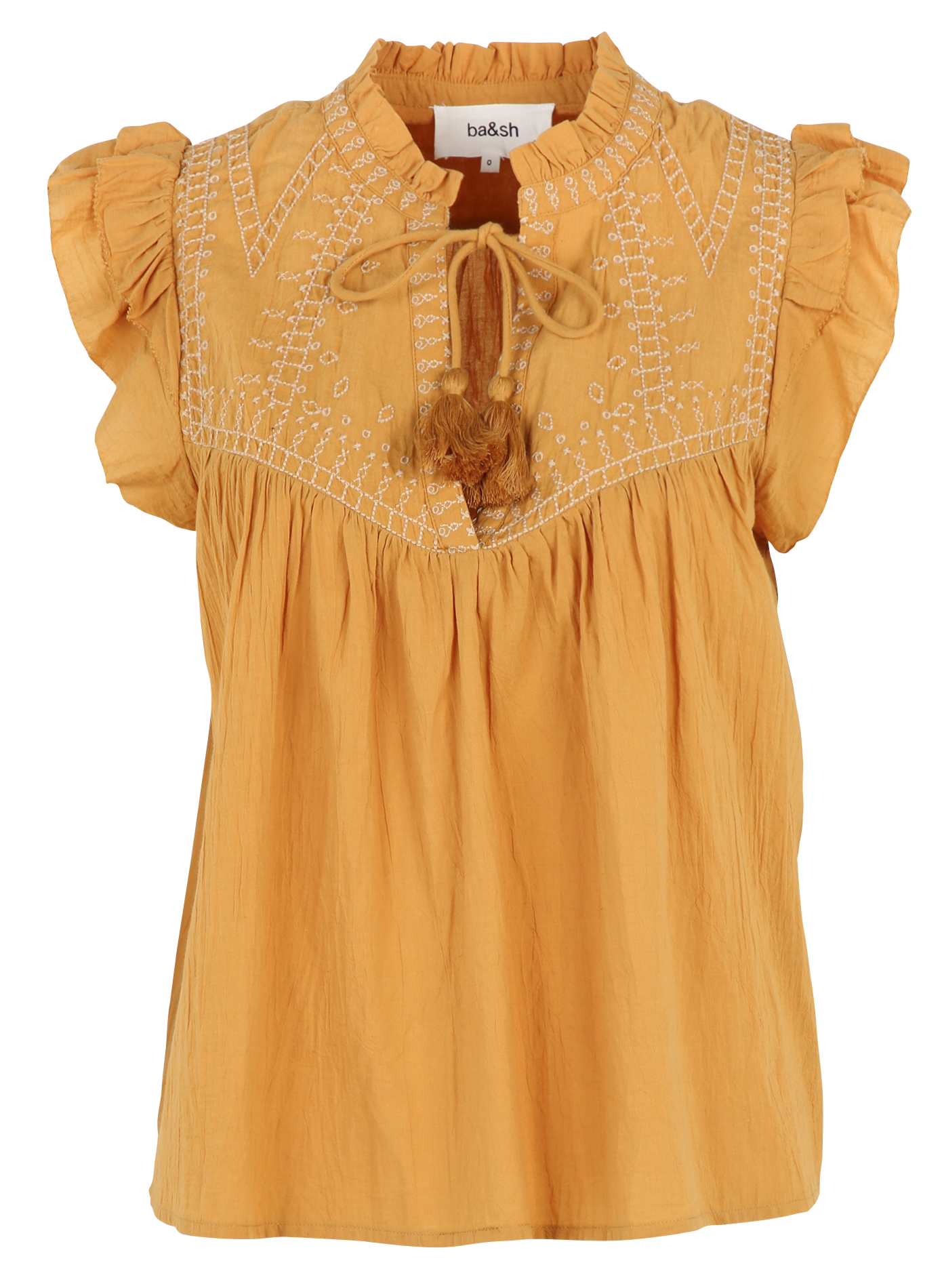 Blouse brodée sans manches BA&SH Beige