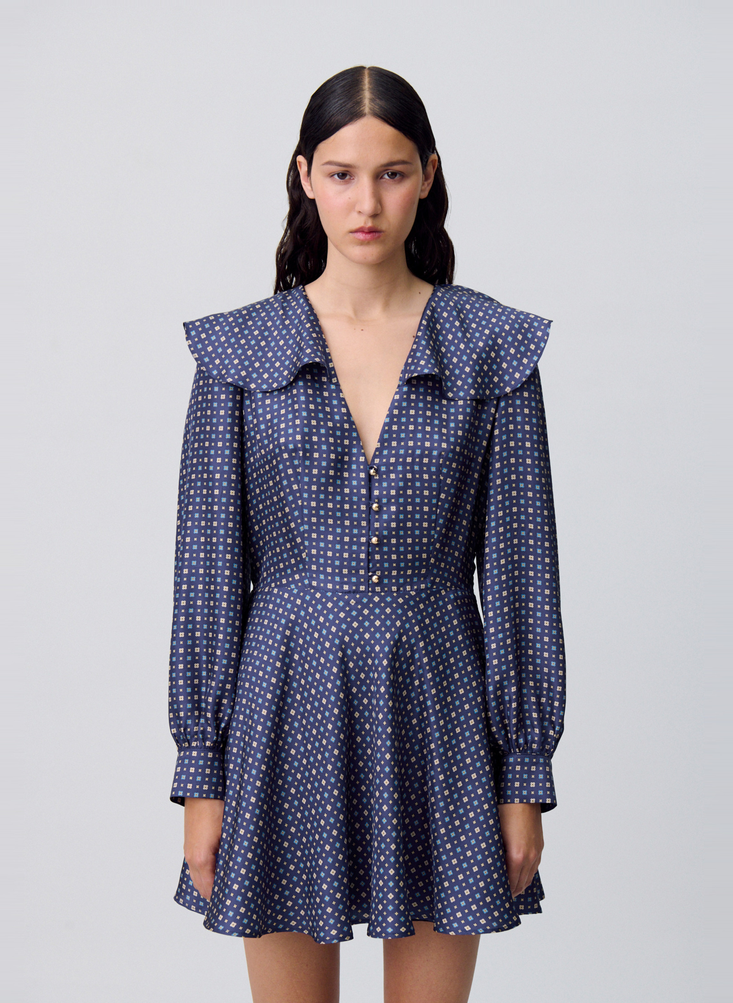 Robe courte en soie imprimée CLAUDIE PIERLOT Multicolore