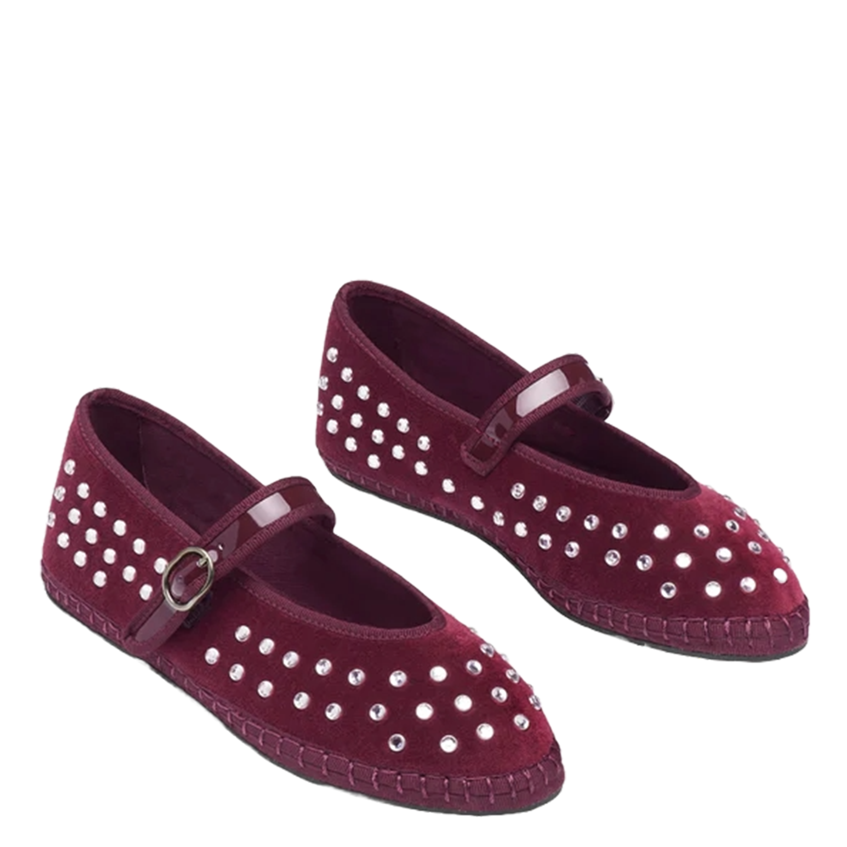 Cotton velvet ballet flats FLABELUS Red