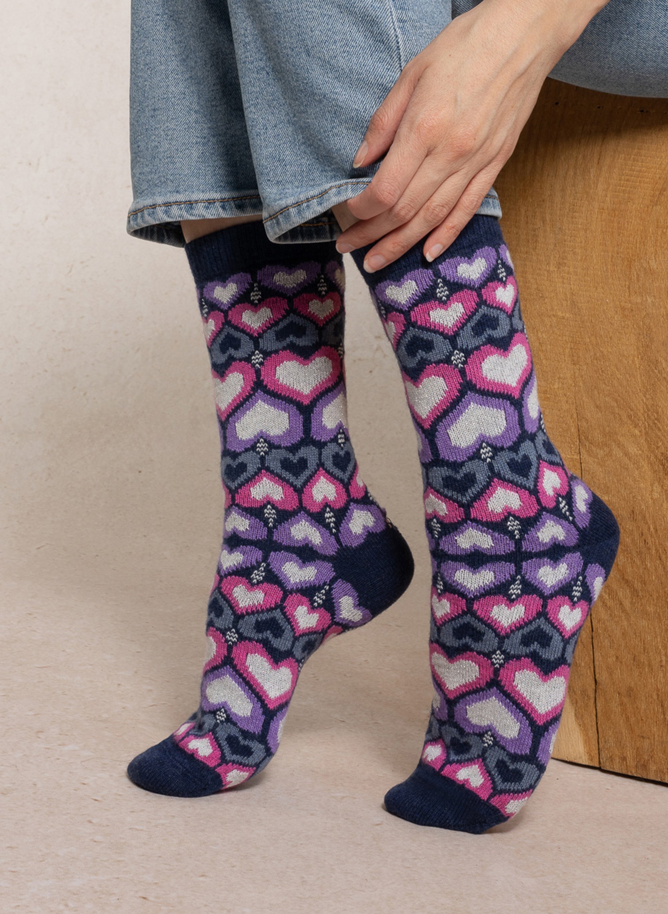 Mid-calf printed socks BLEUFORET Blue