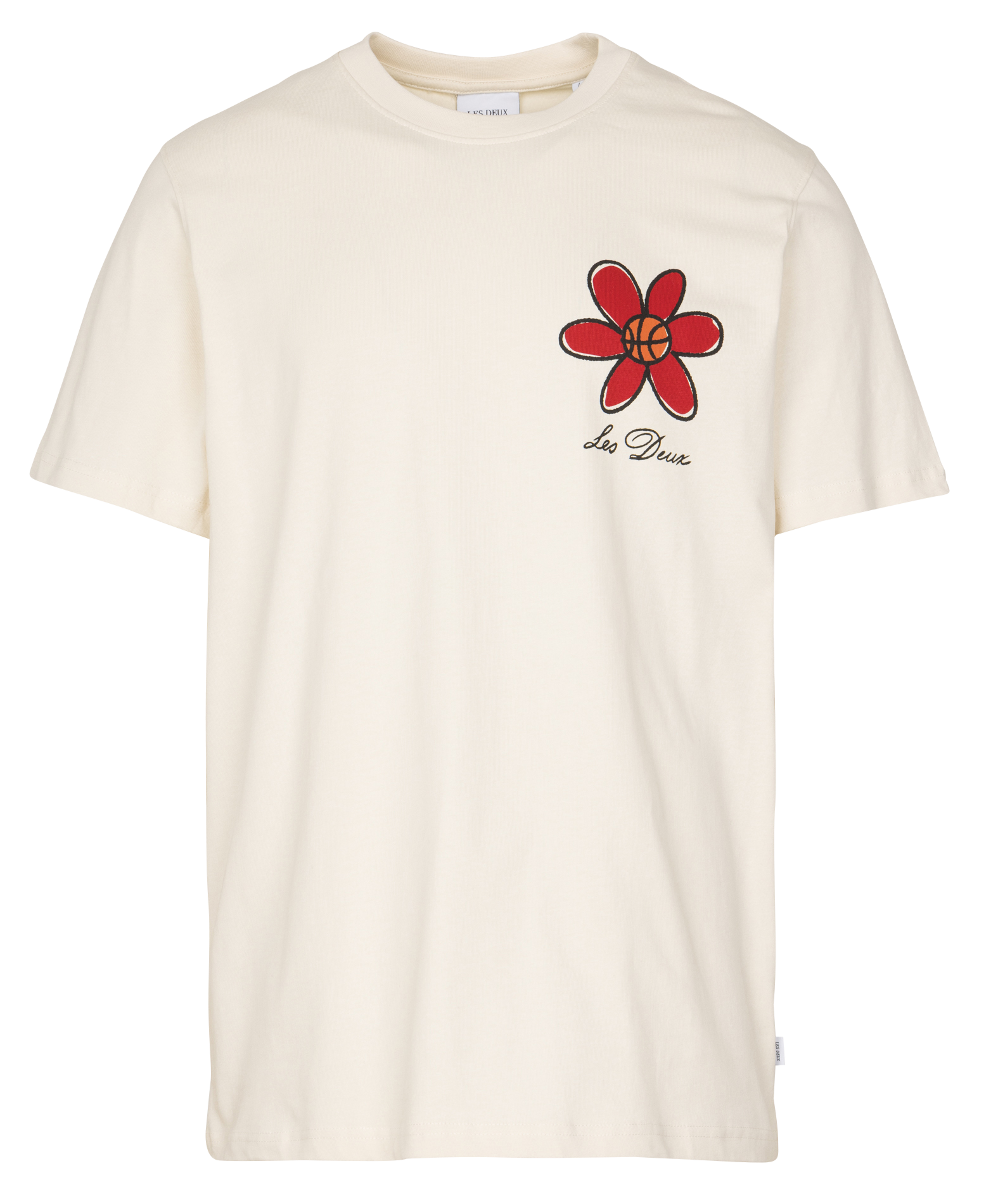 Round-neck organic cotton T-shirt LES DEUX Beige