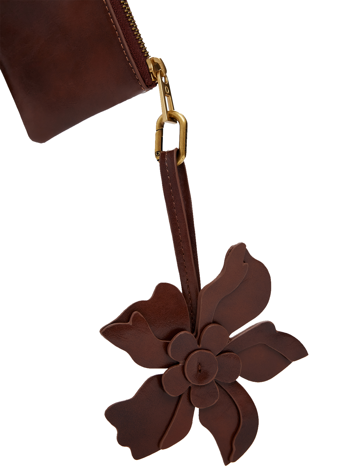 Shiny flower coin purse DESIGUAL Brown