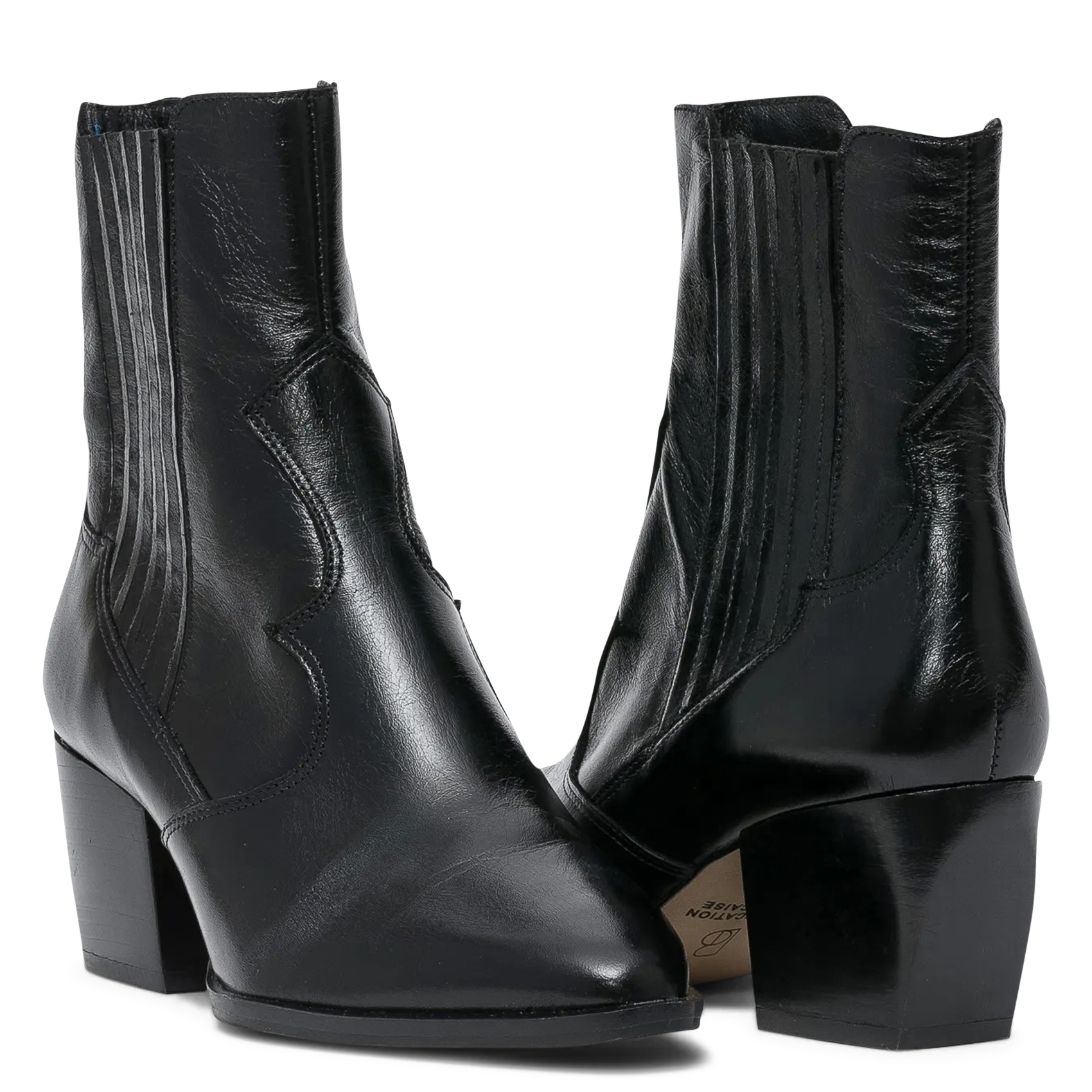 Chelsea Western Leather Boots BOCAGE Black