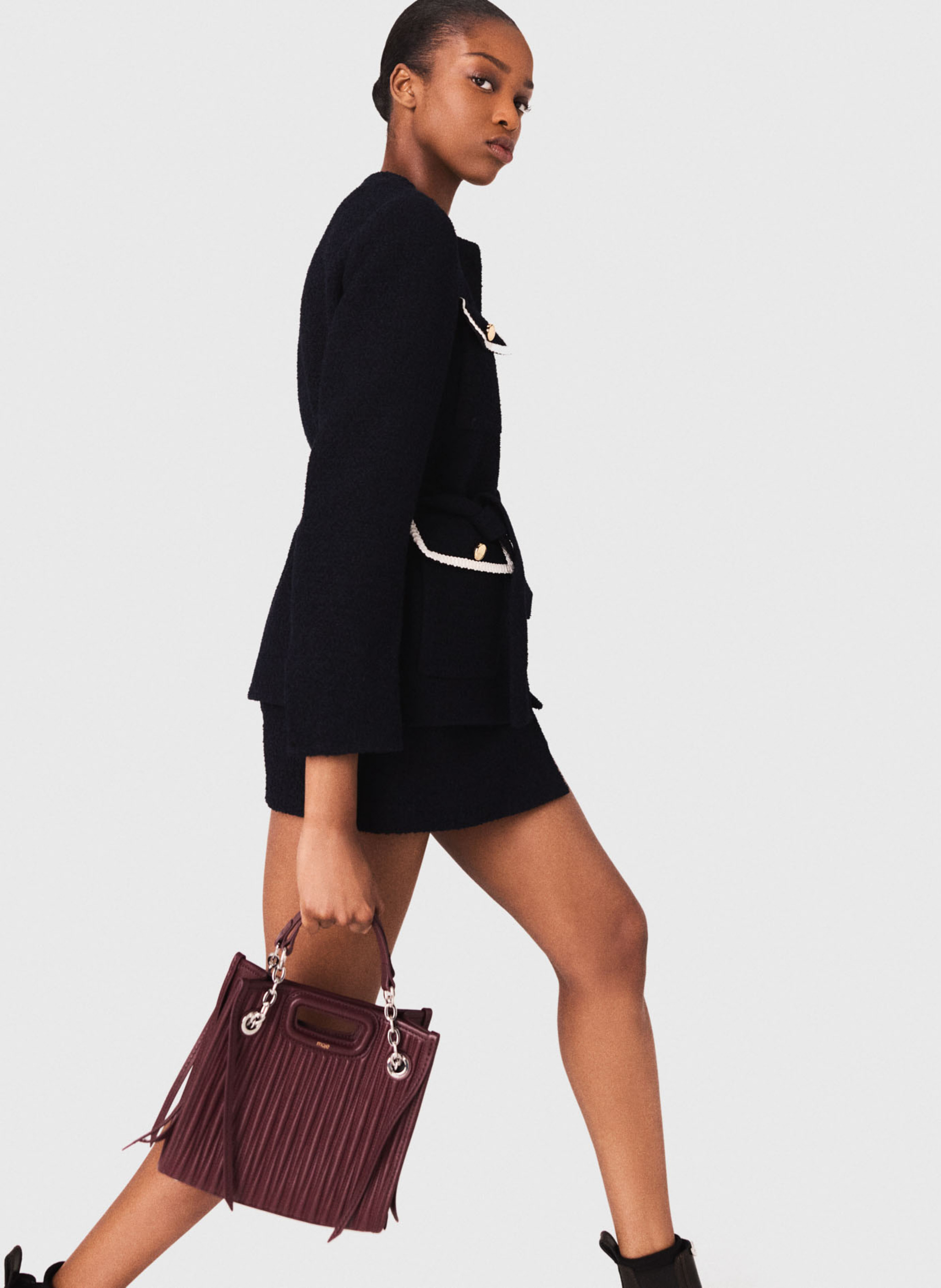 Veste col rond  MAJE Bleu