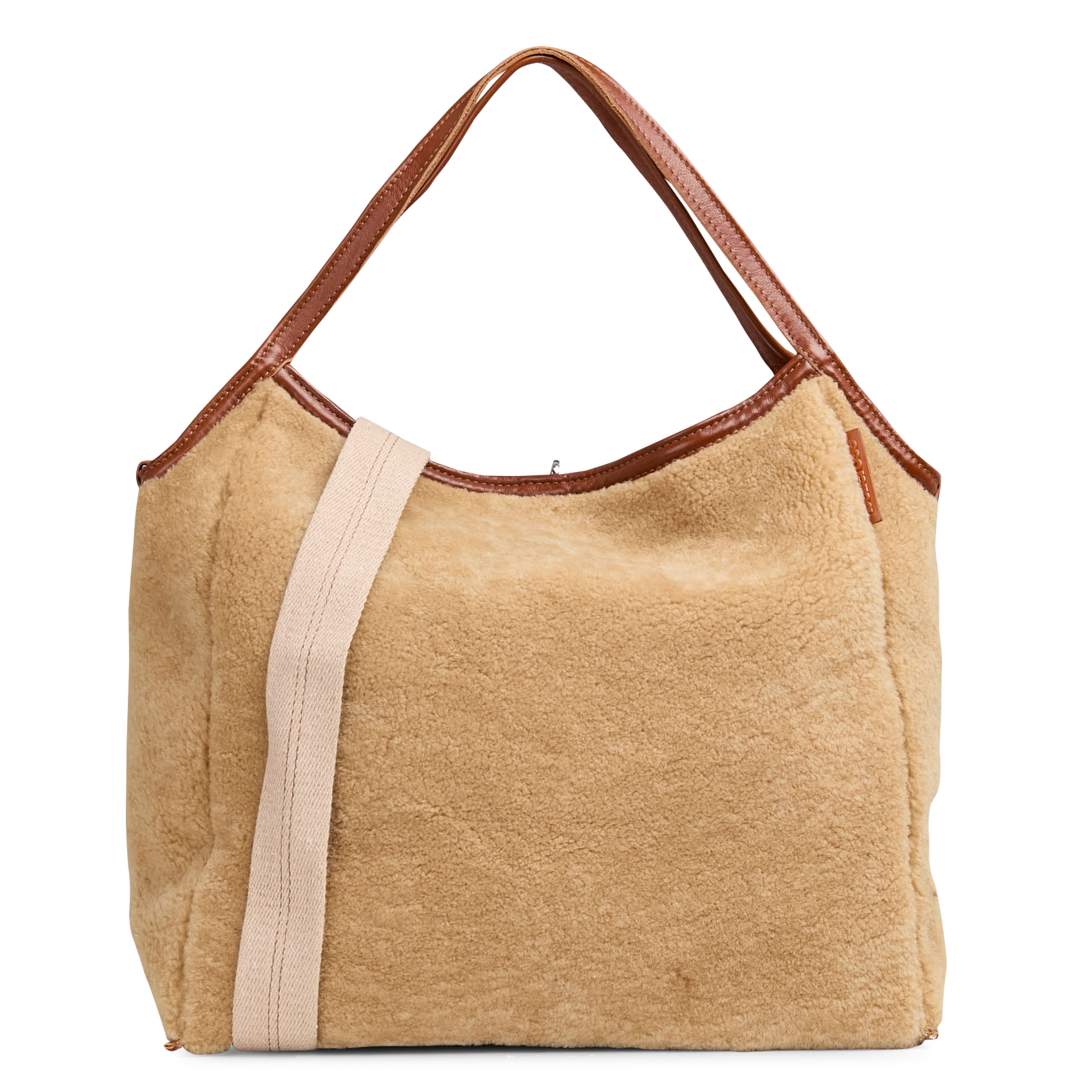 Weiche Shopper-Tasche aus Kunstpelz BELLEROSE Beige