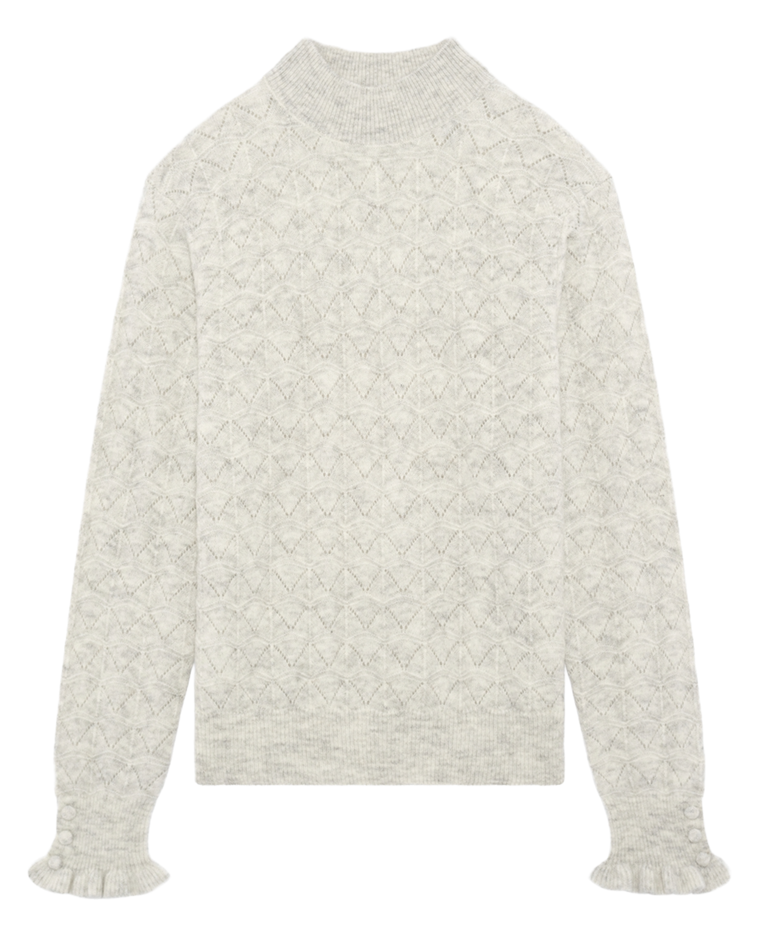 High-neck wool sweater PABLO Grey