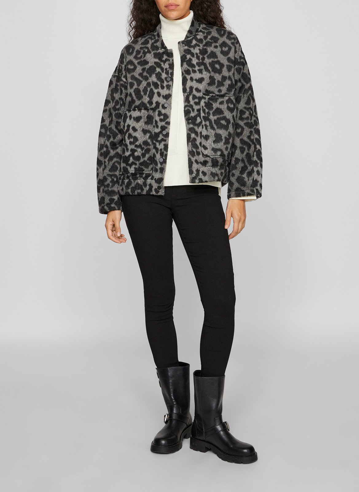 Manteau col teddy  VILA Gris