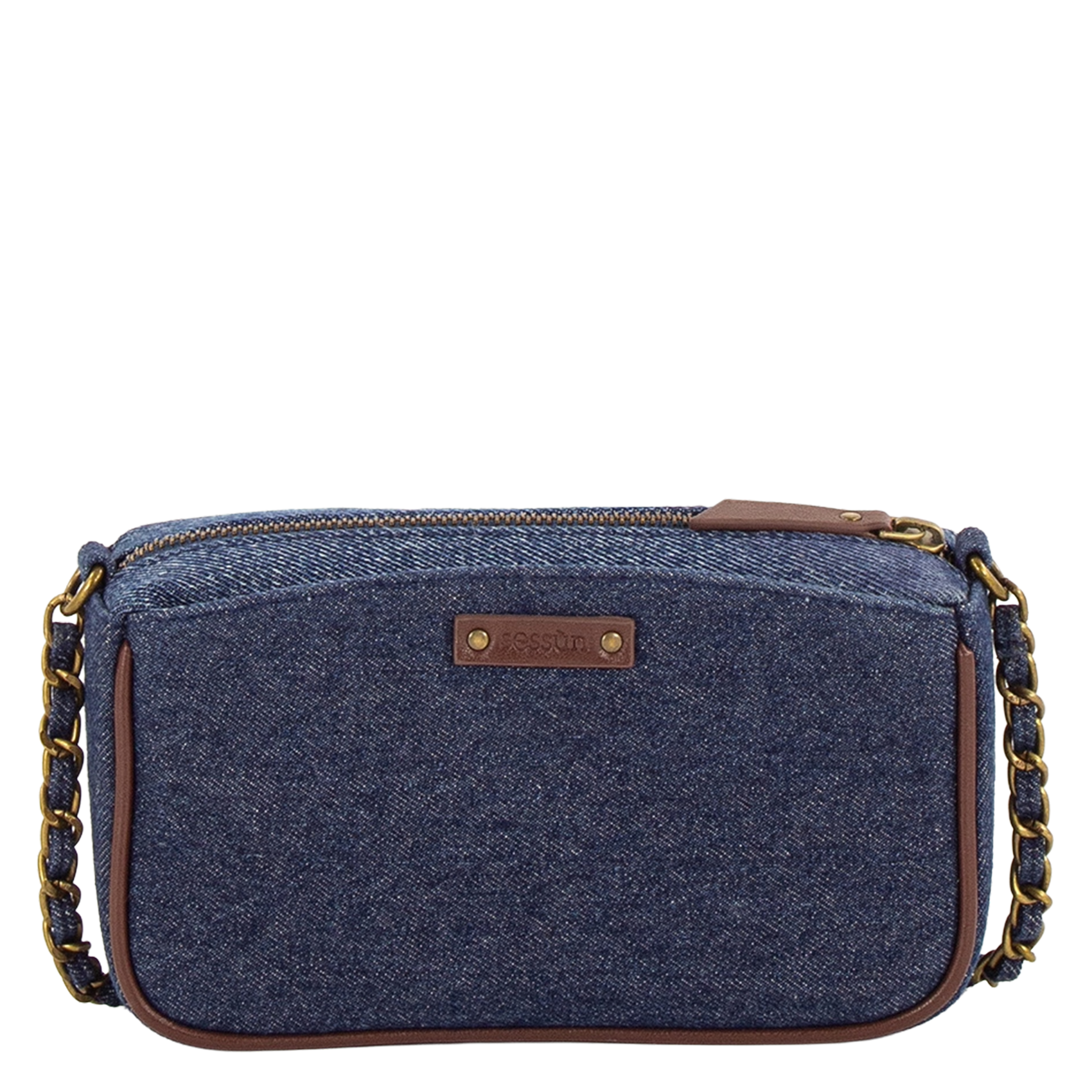 Braided denim crossbody bag SESSUN Blue