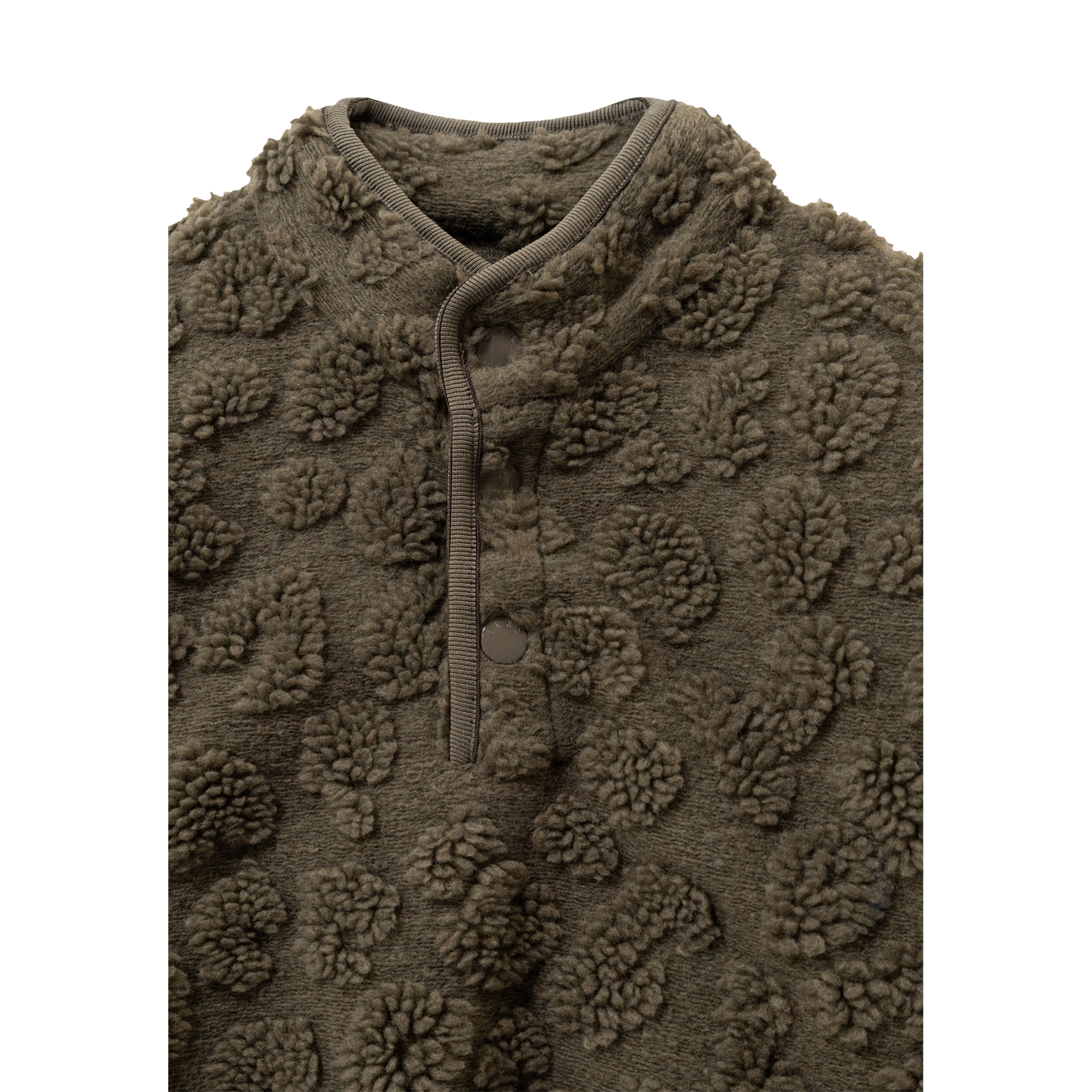 Sweat oversize col montant en jacquard IKKS JUNIOR Kaki