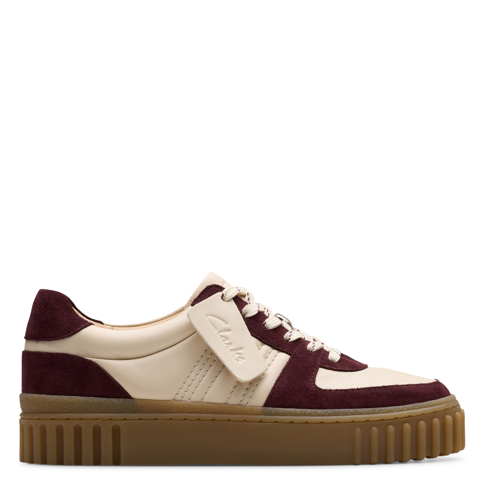 Baskets basses en cuir CLARKS Marron