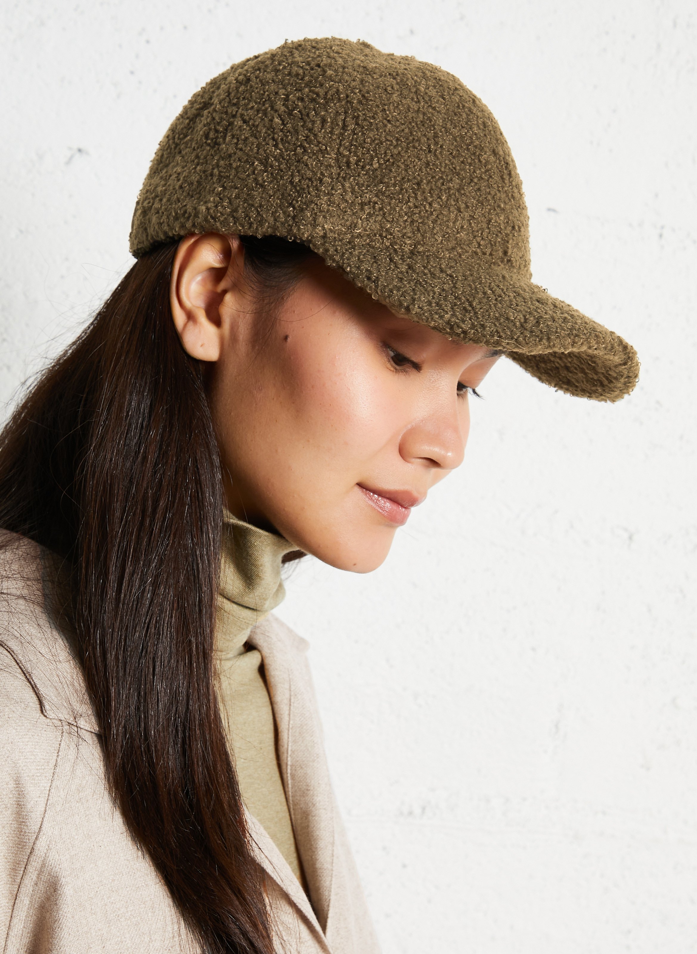 Curly wool cap MAISON 123 Khaki