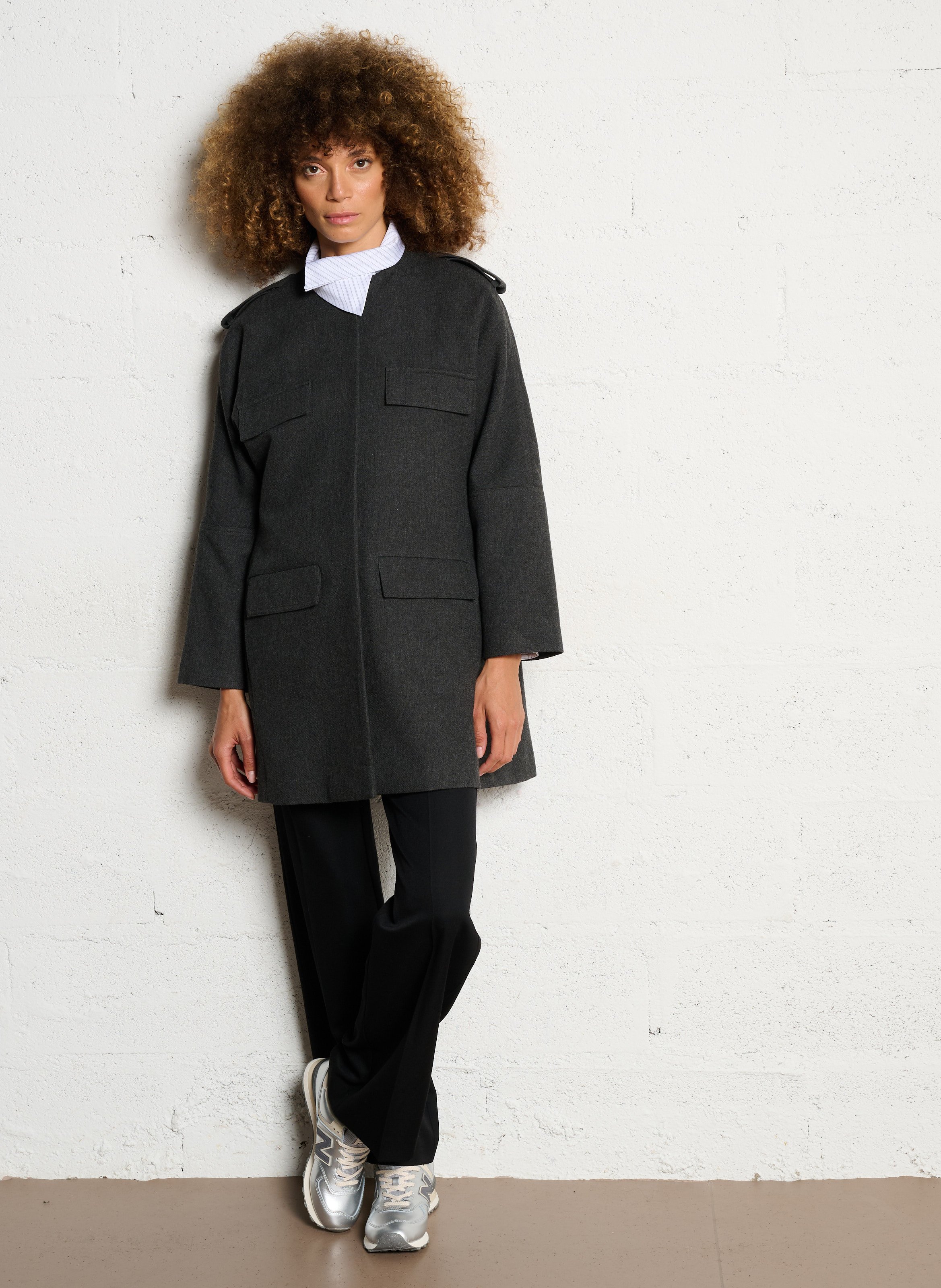 Robe ample col rond  MARGAUX LONNBERG Argent