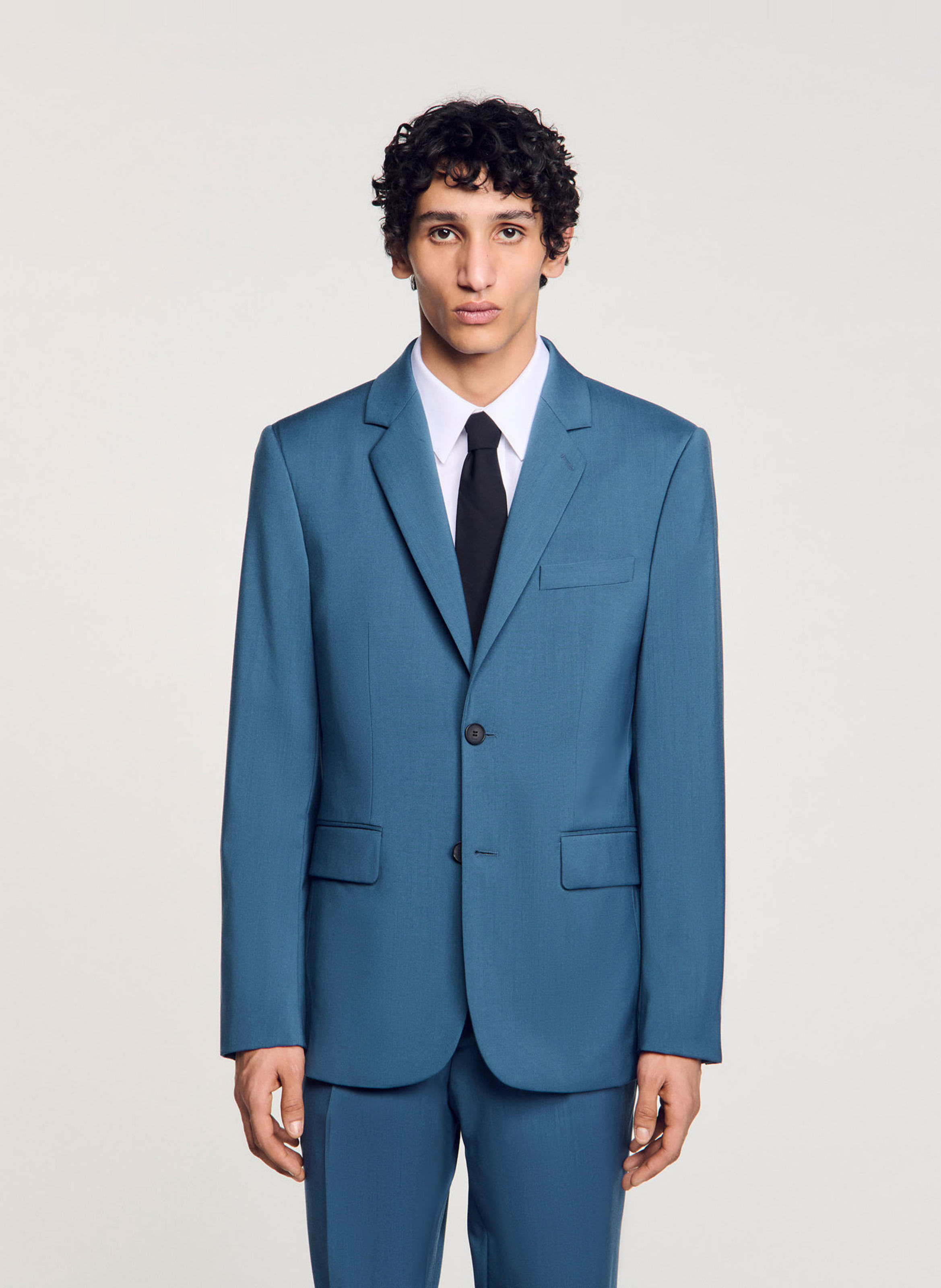 Veste de tailleur en laine SANDRO Bleu