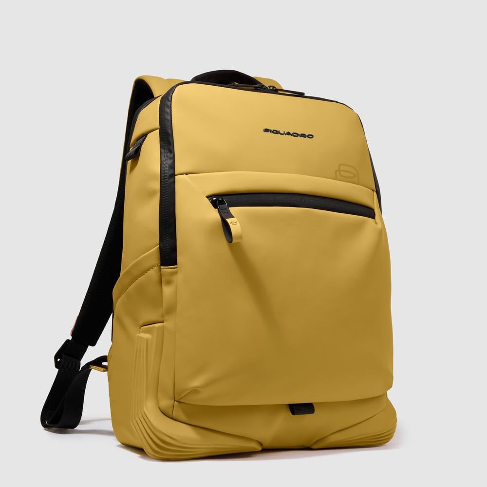 Backpack for computer and ipad® with chest strap, bottle pocket PIQUADRO Yellow